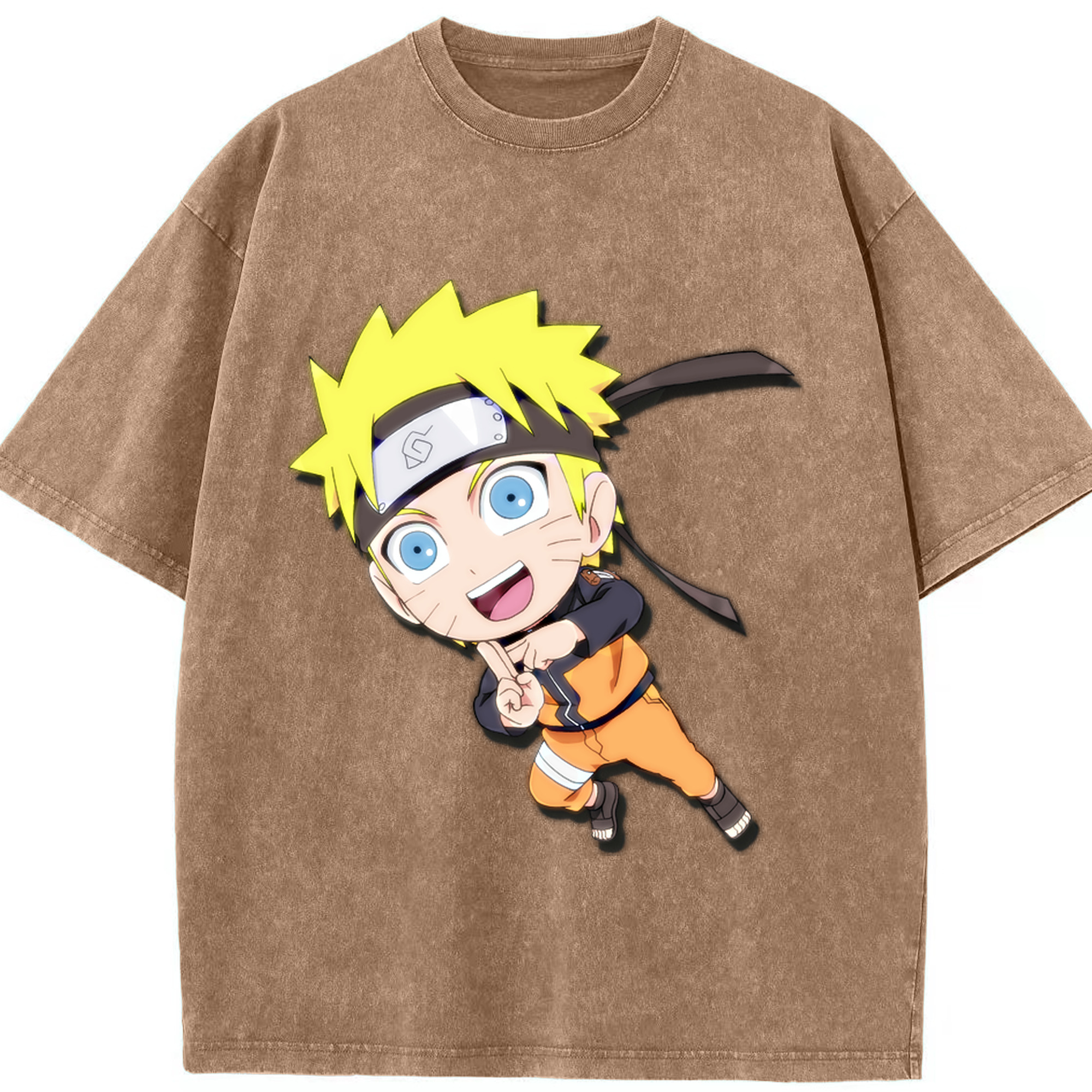 （画像用） NARUTO -ナルト- うずまき ナルト Uzumaki Naruto 綿100% ヴィンテージ風 半袖Tシャツ（フロントプリント）