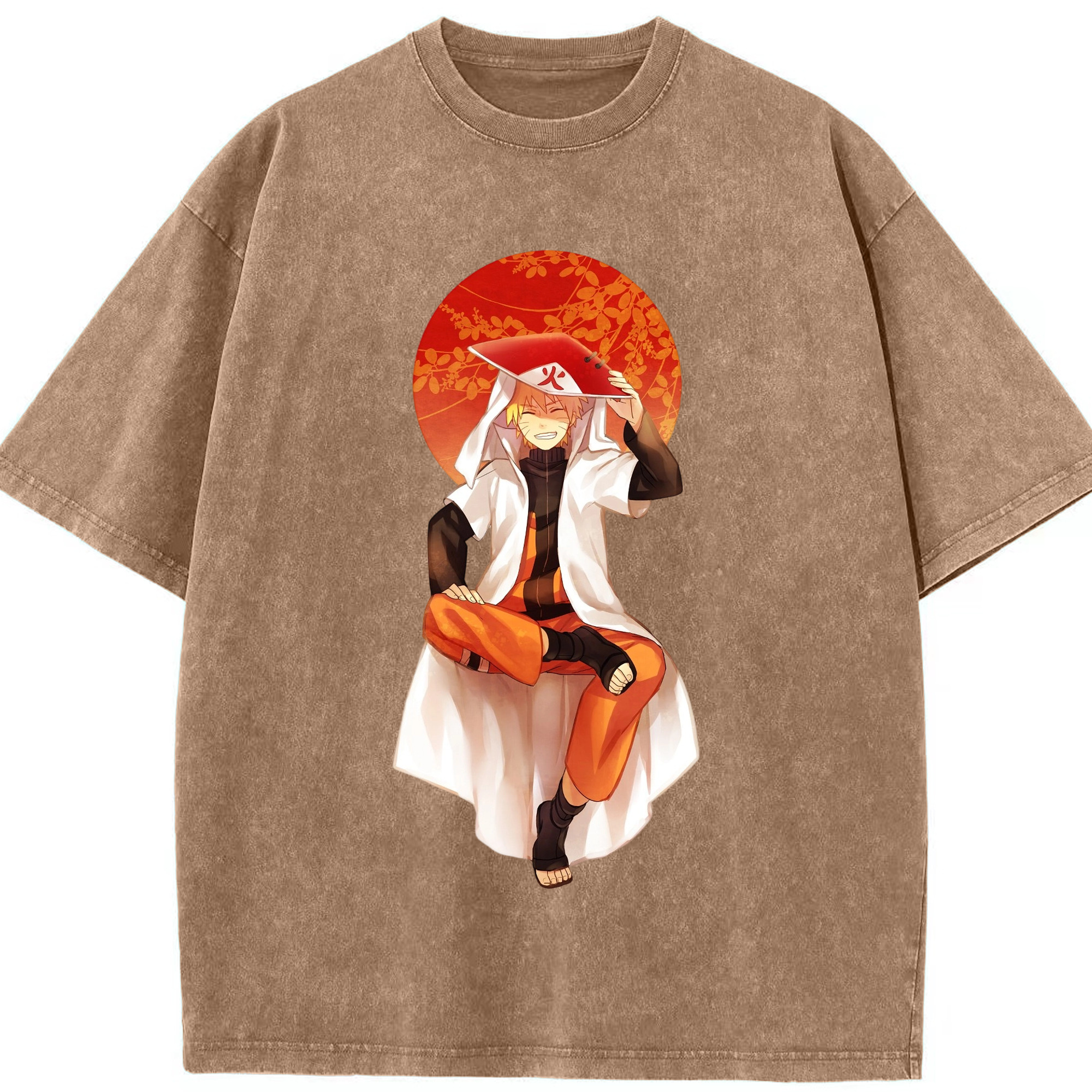 （画像用） NARUTO -ナルト- うずまき ナルト Uzumaki Naruto 綿100% ヴィンテージ風 半袖Tシャツ（フロントプリント）