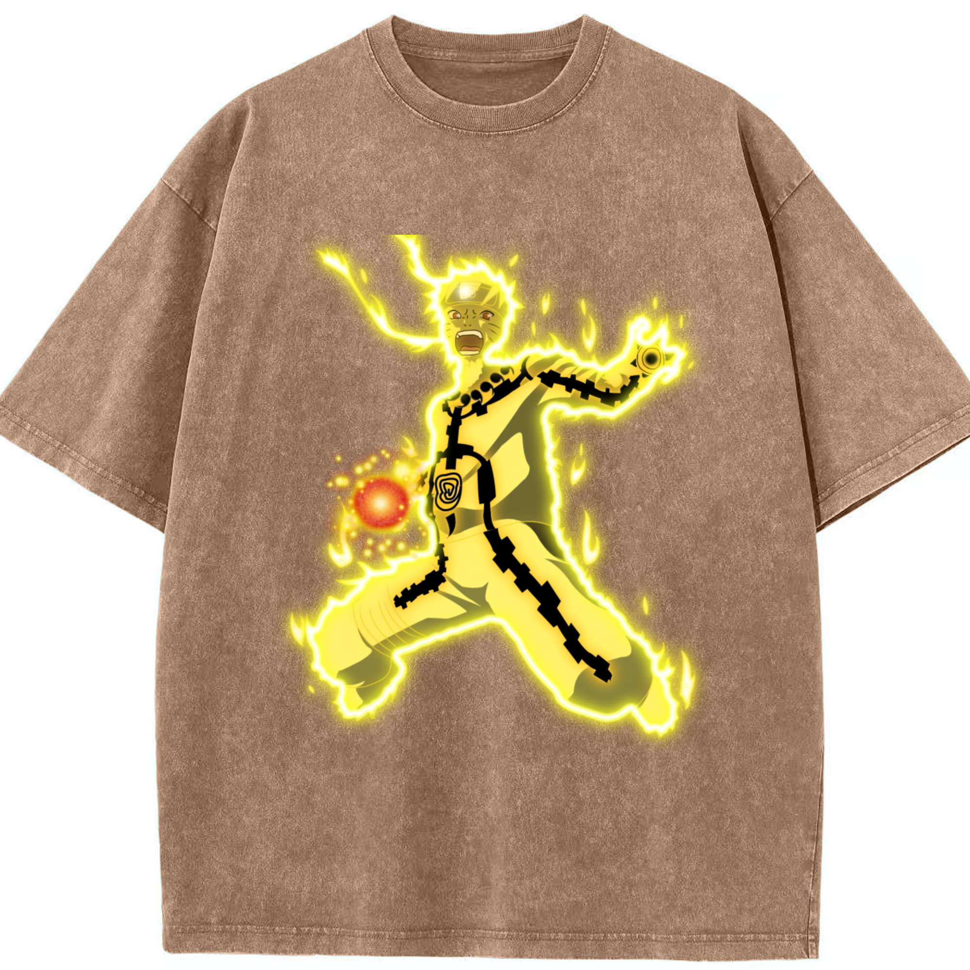 （画像用） NARUTO -ナルト- うずまき ナルト Uzumaki Naruto 綿100% ヴィンテージ風 半袖Tシャツ（フロントプリント）