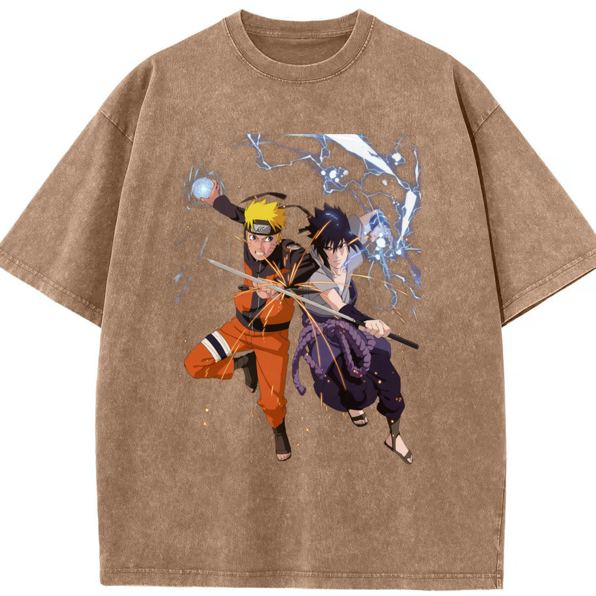 （画像用） NARUTO -ナルト- うずまき ナルト Uzumaki Naruto 綿100% ヴィンテージ風 半袖Tシャツ（フロントプリント）