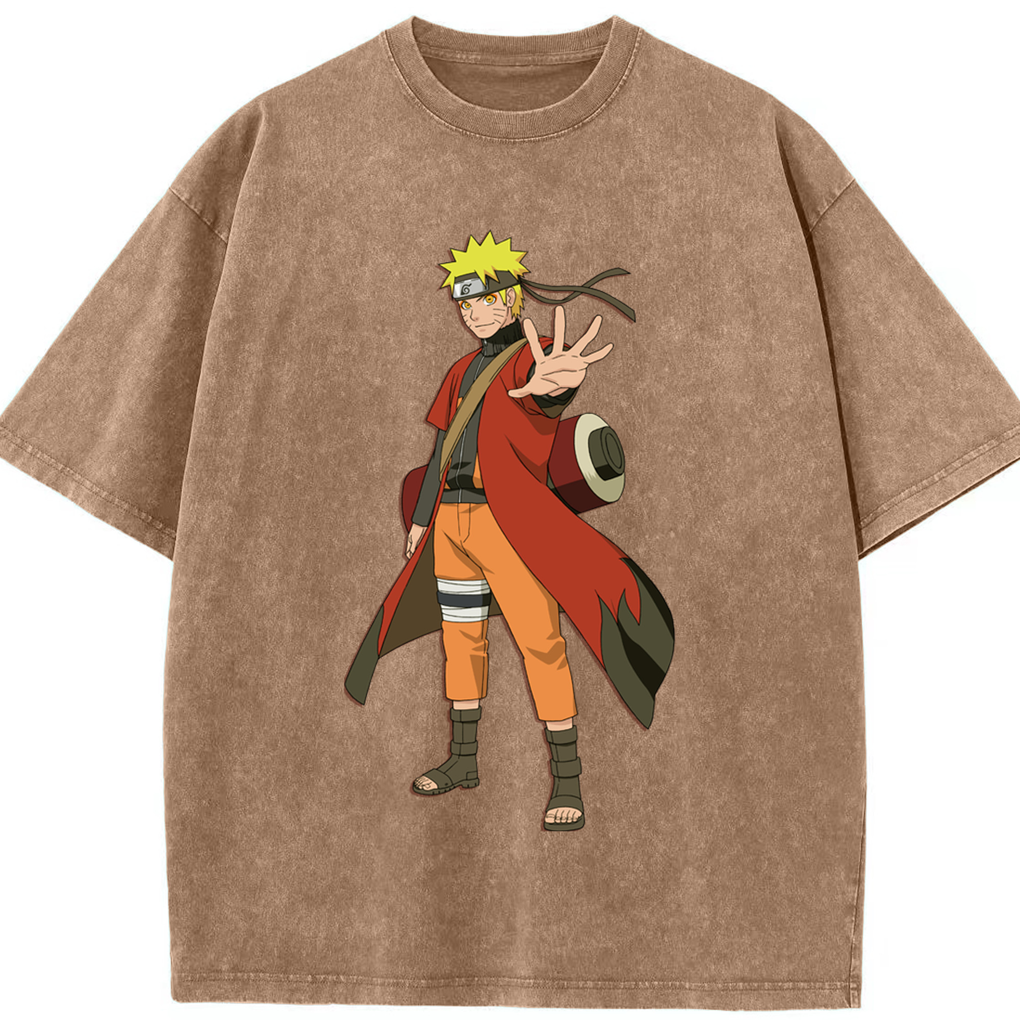 （画像用） NARUTO -ナルト- うずまき ナルト Uzumaki Naruto 綿100% ヴィンテージ風 半袖Tシャツ（フロントプリント）