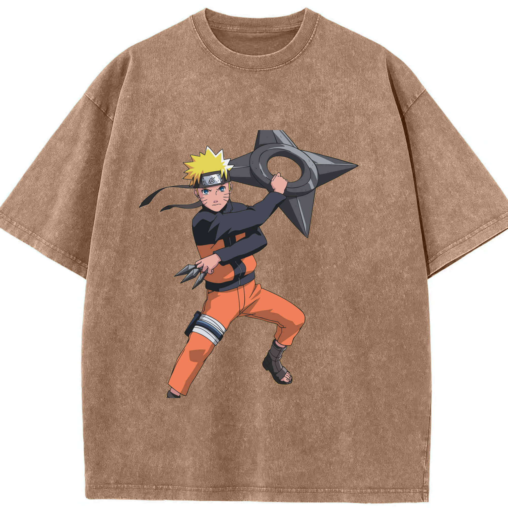（画像用） NARUTO -ナルト- うずまき ナルト Uzumaki Naruto 綿100% ヴィンテージ風 半袖Tシャツ（フロントプリント）
