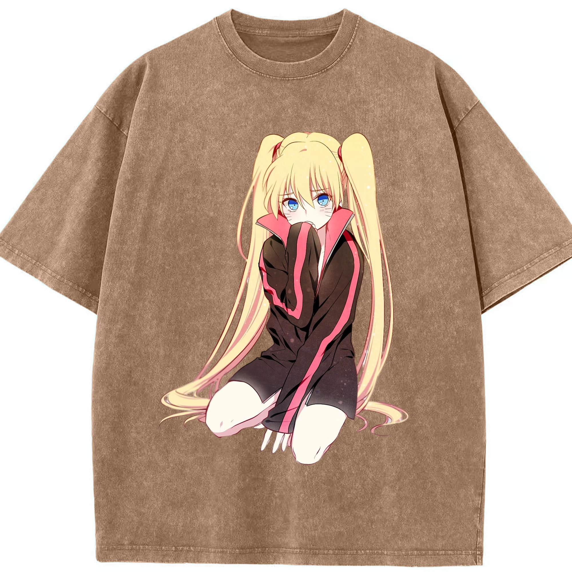 （画像用） NARUTO -ナルト- うずまき ナルト Uzumaki Naruto 綿100% ヴィンテージ風 半袖Tシャツ（フロントプリント）