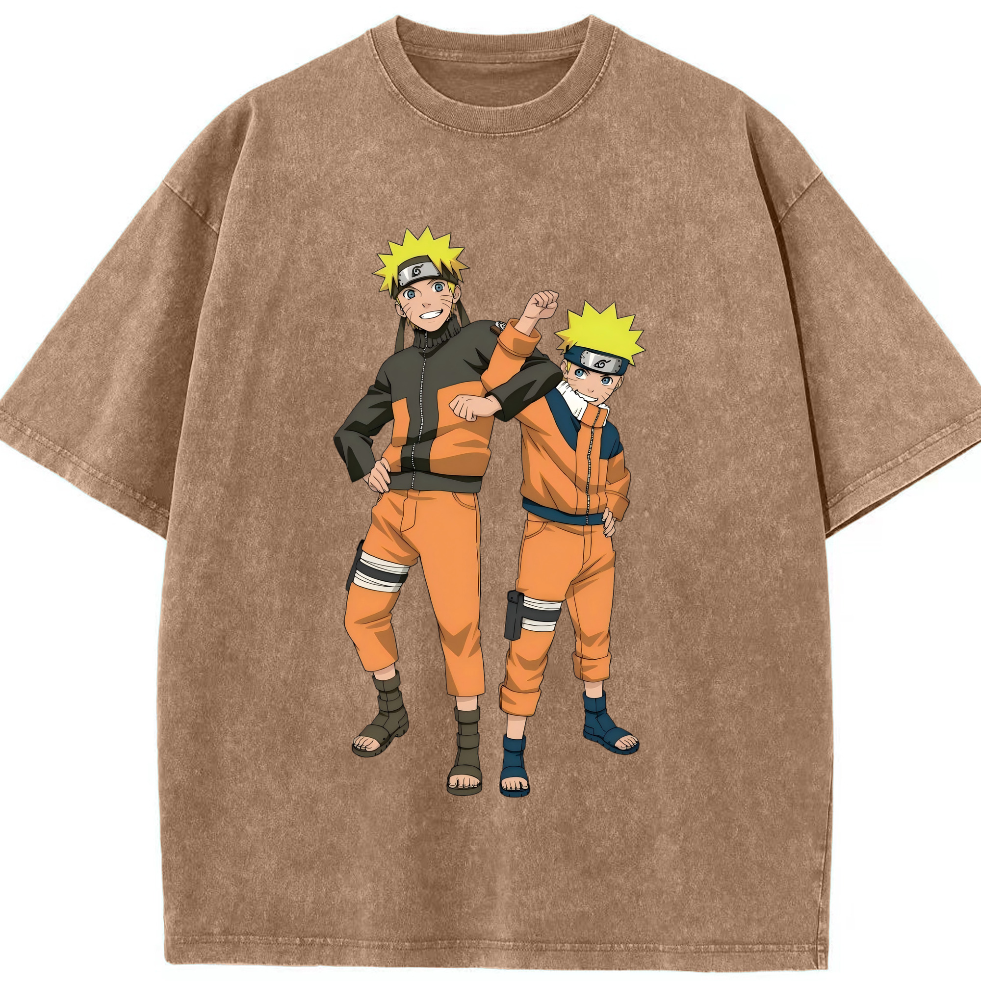 （画像用） NARUTO -ナルト- うずまき ナルト Uzumaki Naruto 綿100% ヴィンテージ風 半袖Tシャツ（フロントプリント）