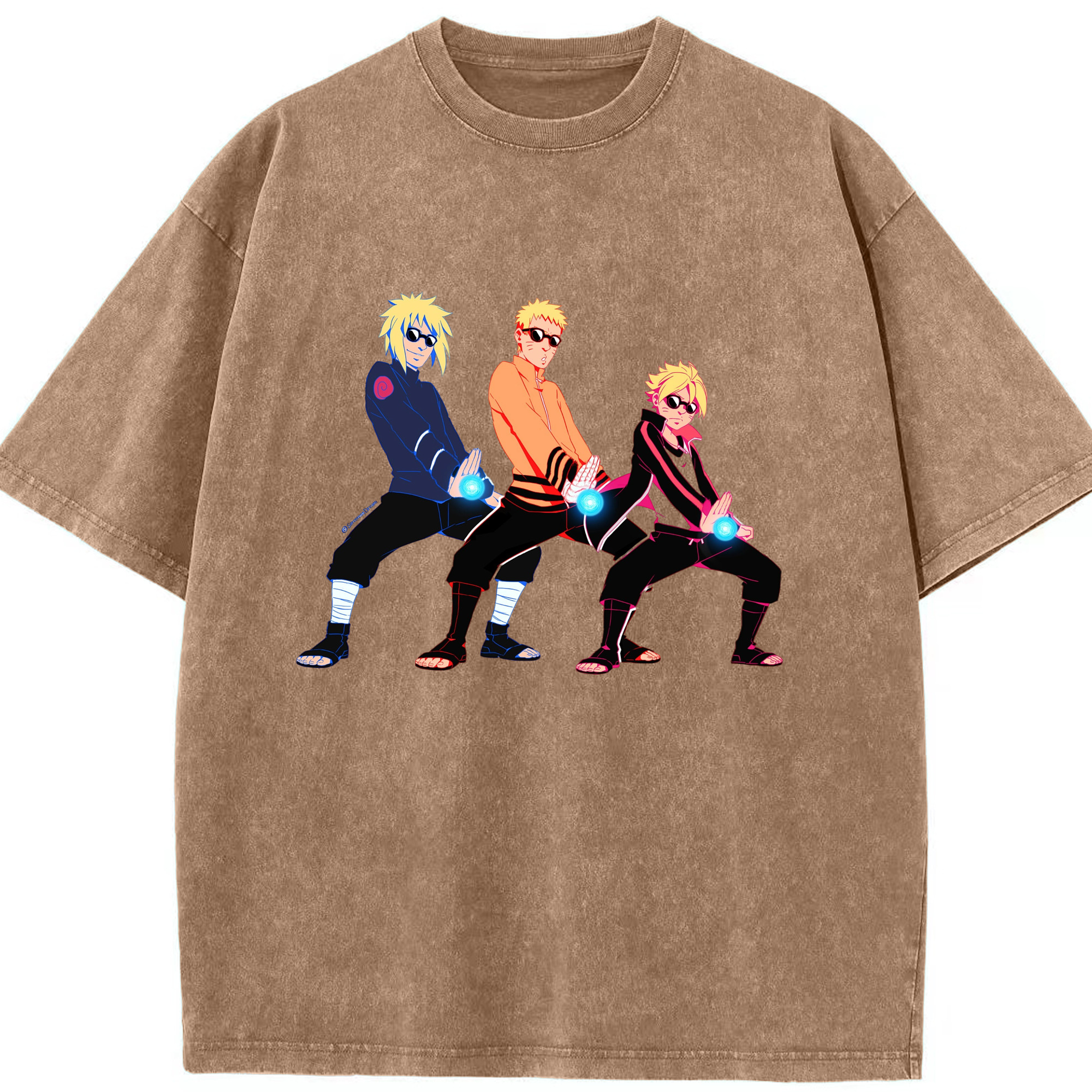（画像用） NARUTO -ナルト- うずまき ナルト Uzumaki Naruto 綿100% ヴィンテージ風 半袖Tシャツ（フロントプリント）