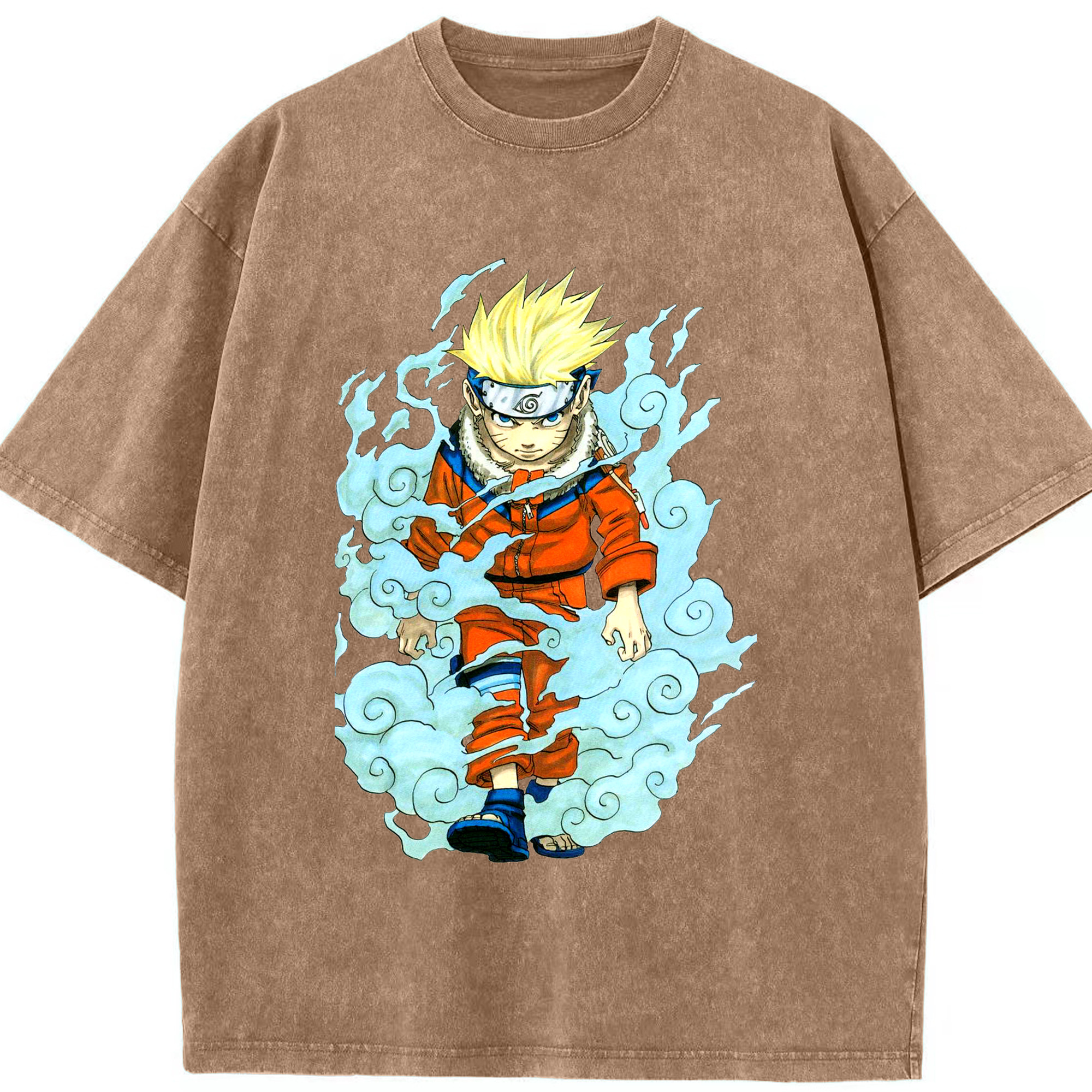 （画像用） NARUTO -ナルト- うずまき ナルト Uzumaki Naruto 綿100% ヴィンテージ風 半袖Tシャツ（フロントプリント）