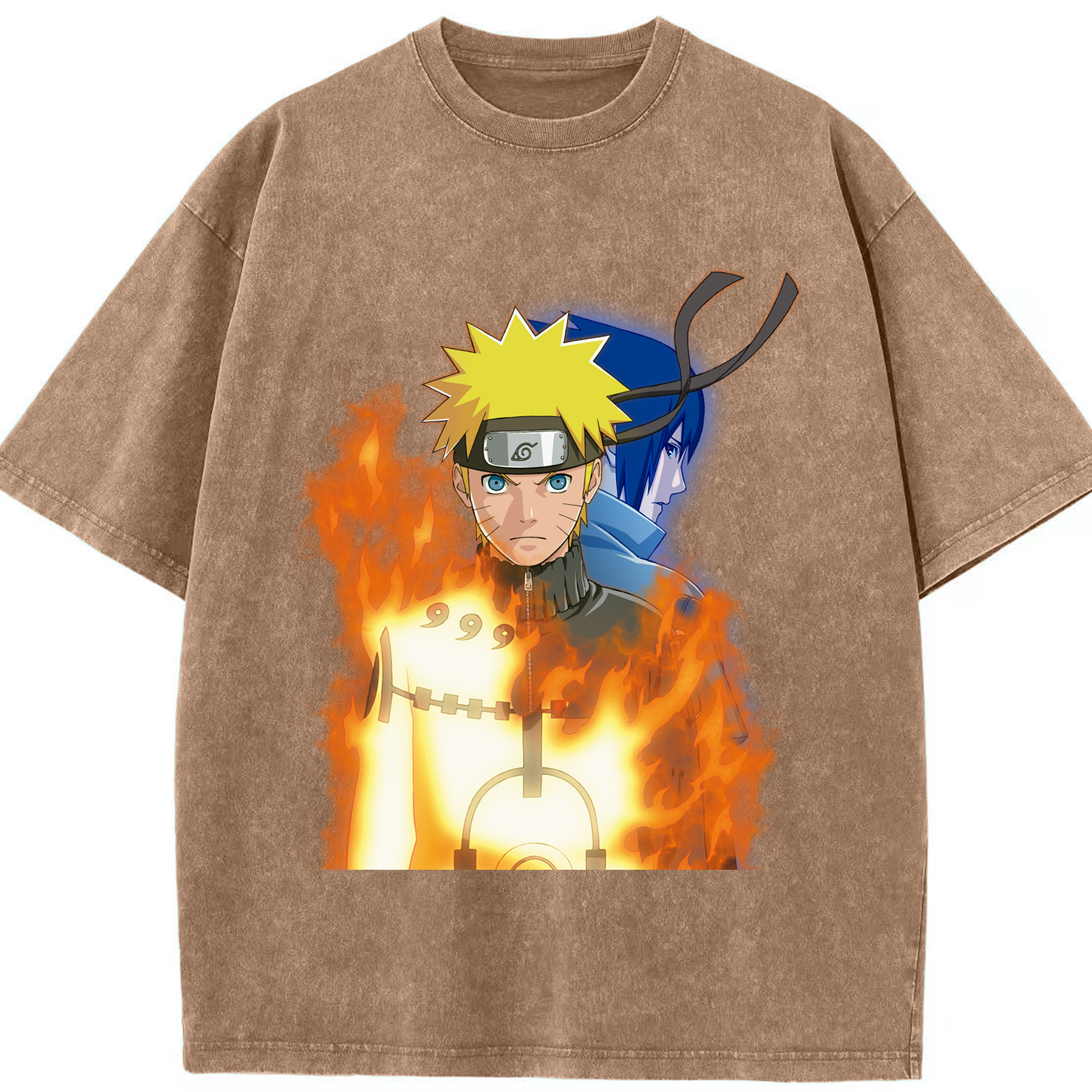 （画像用） NARUTO -ナルト- うずまき ナルト Uzumaki Naruto 綿100% ヴィンテージ風 半袖Tシャツ（フロントプリント）