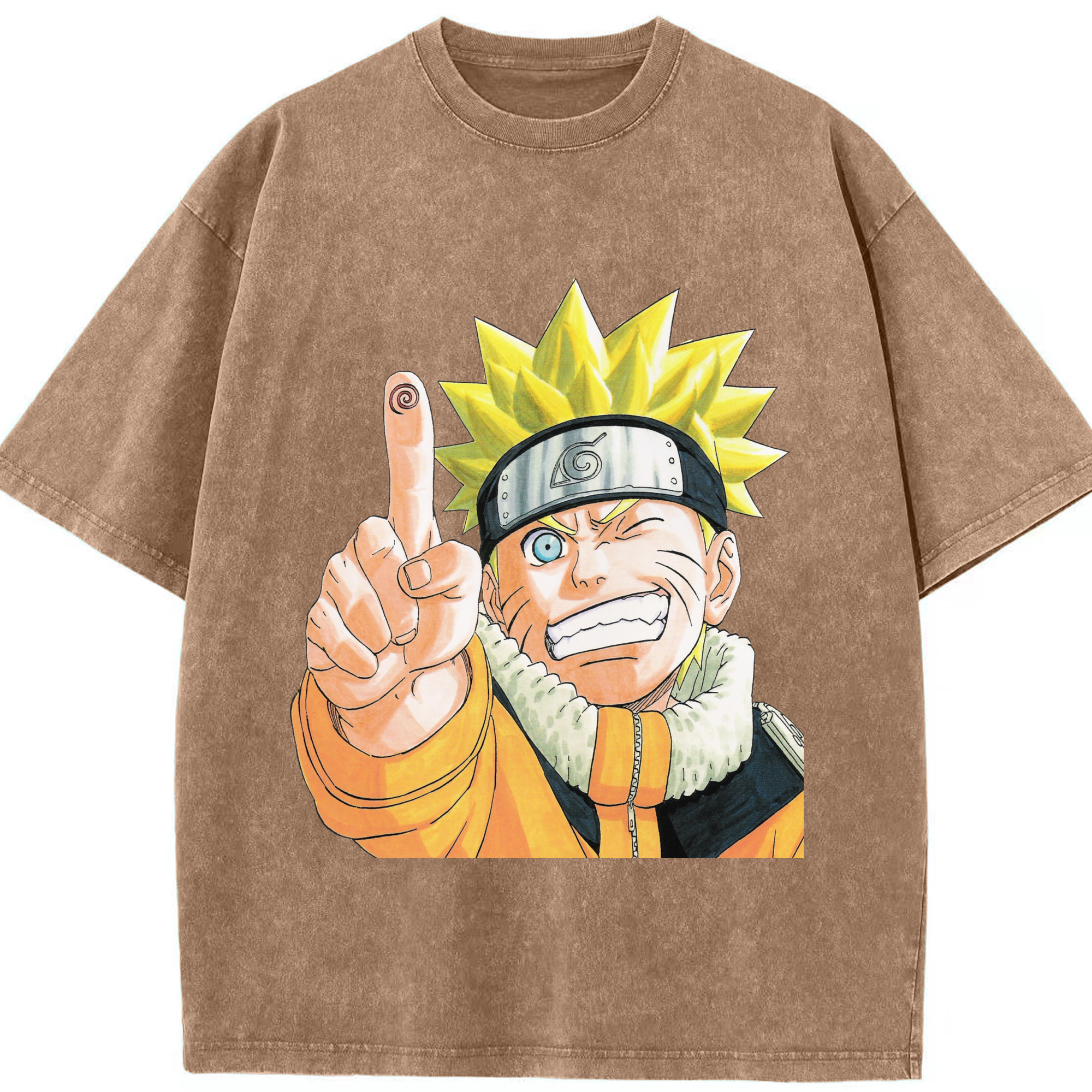（画像用） NARUTO -ナルト- うずまき ナルト Uzumaki Naruto 綿100% ヴィンテージ風 半袖Tシャツ（フロントプリント）