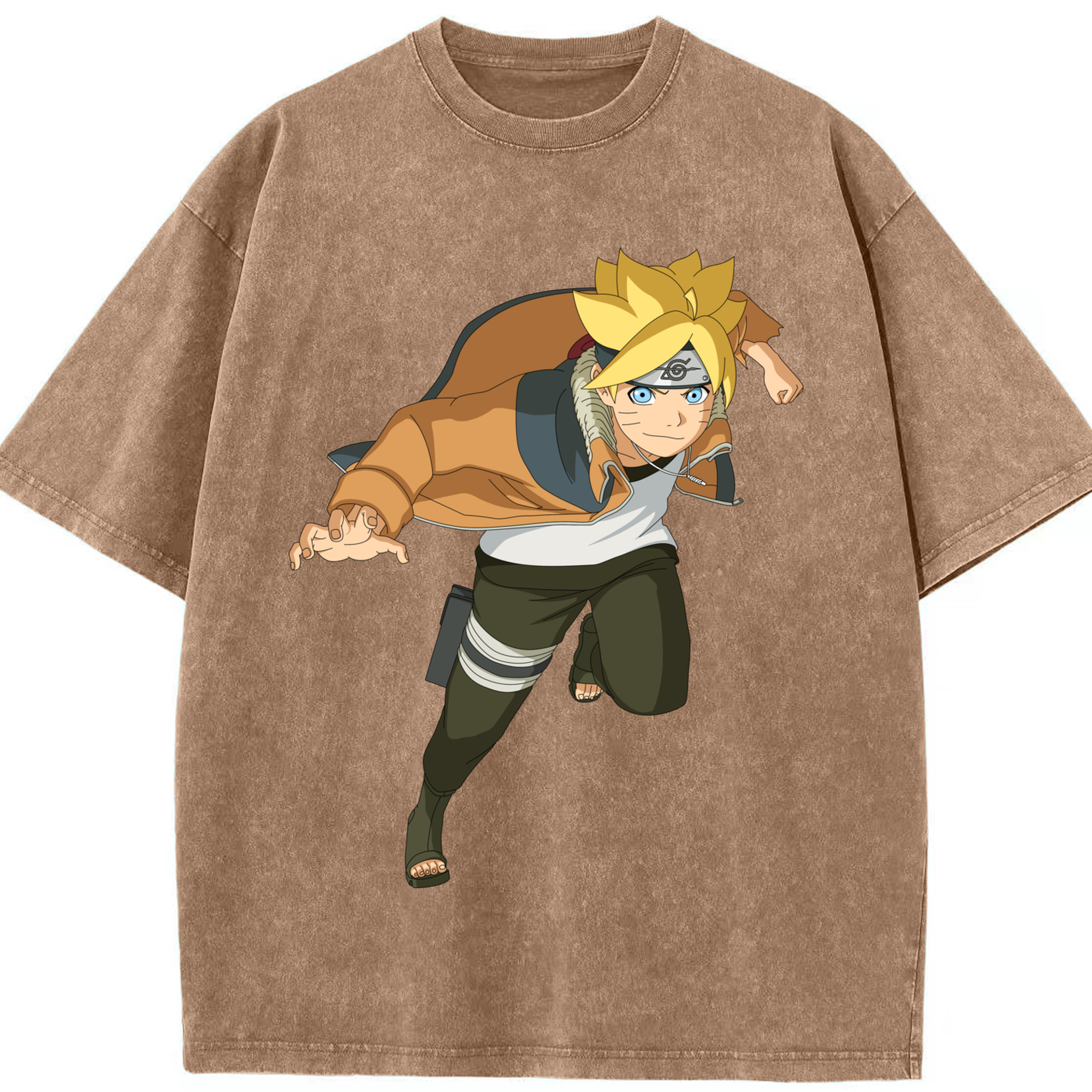 （画像用） NARUTO -ナルト- うずまき ナルト Uzumaki Naruto 綿100% ヴィンテージ風 半袖Tシャツ（フロントプリント）