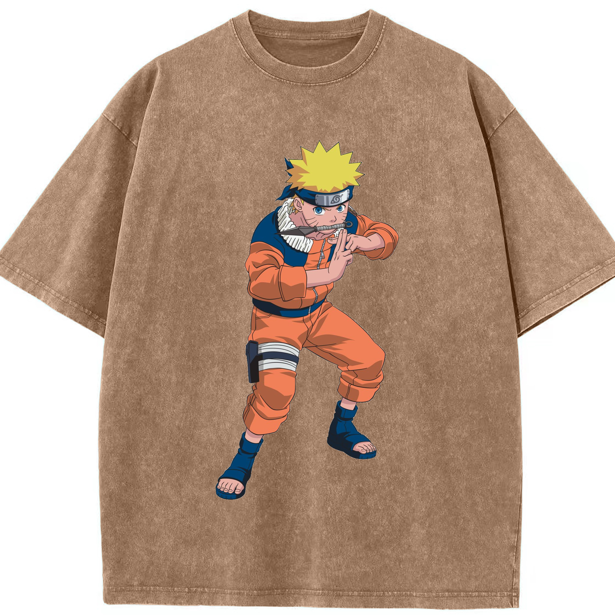 （画像用） NARUTO -ナルト- うずまき ナルト Uzumaki Naruto 綿100% ヴィンテージ風 半袖Tシャツ（フロントプリント）