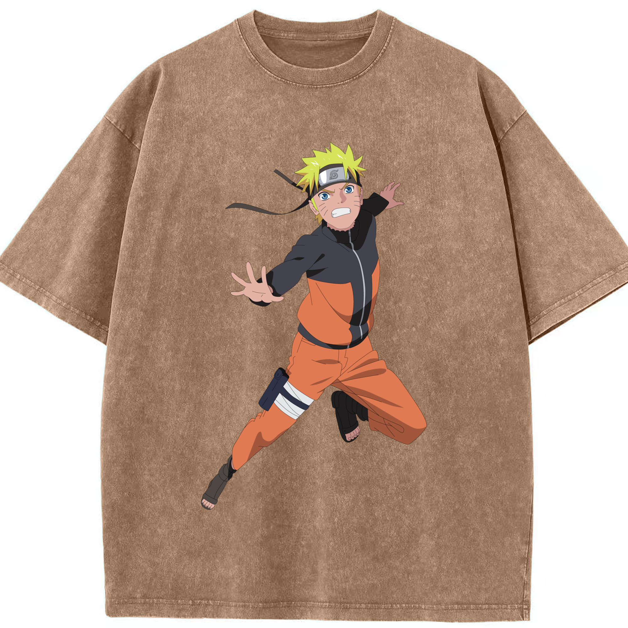 （画像用） NARUTO -ナルト- うずまき ナルト Uzumaki Naruto 綿100% ヴィンテージ風 半袖Tシャツ（フロントプリント）
