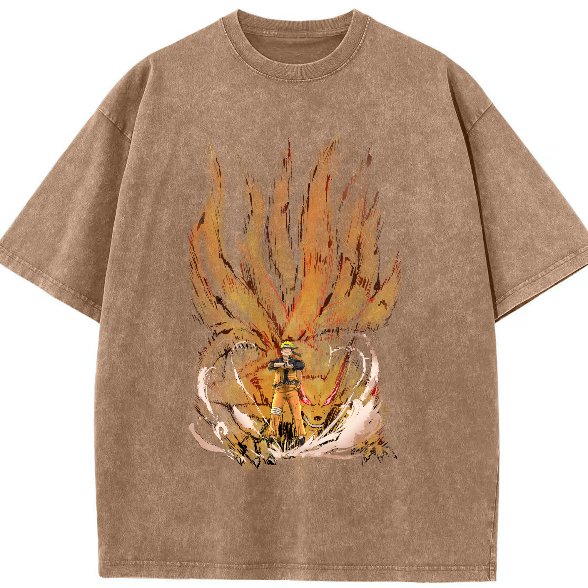 （画像用） NARUTO -ナルト- うずまき ナルト Uzumaki Naruto 綿100% ヴィンテージ風 半袖Tシャツ（フロントプリント）