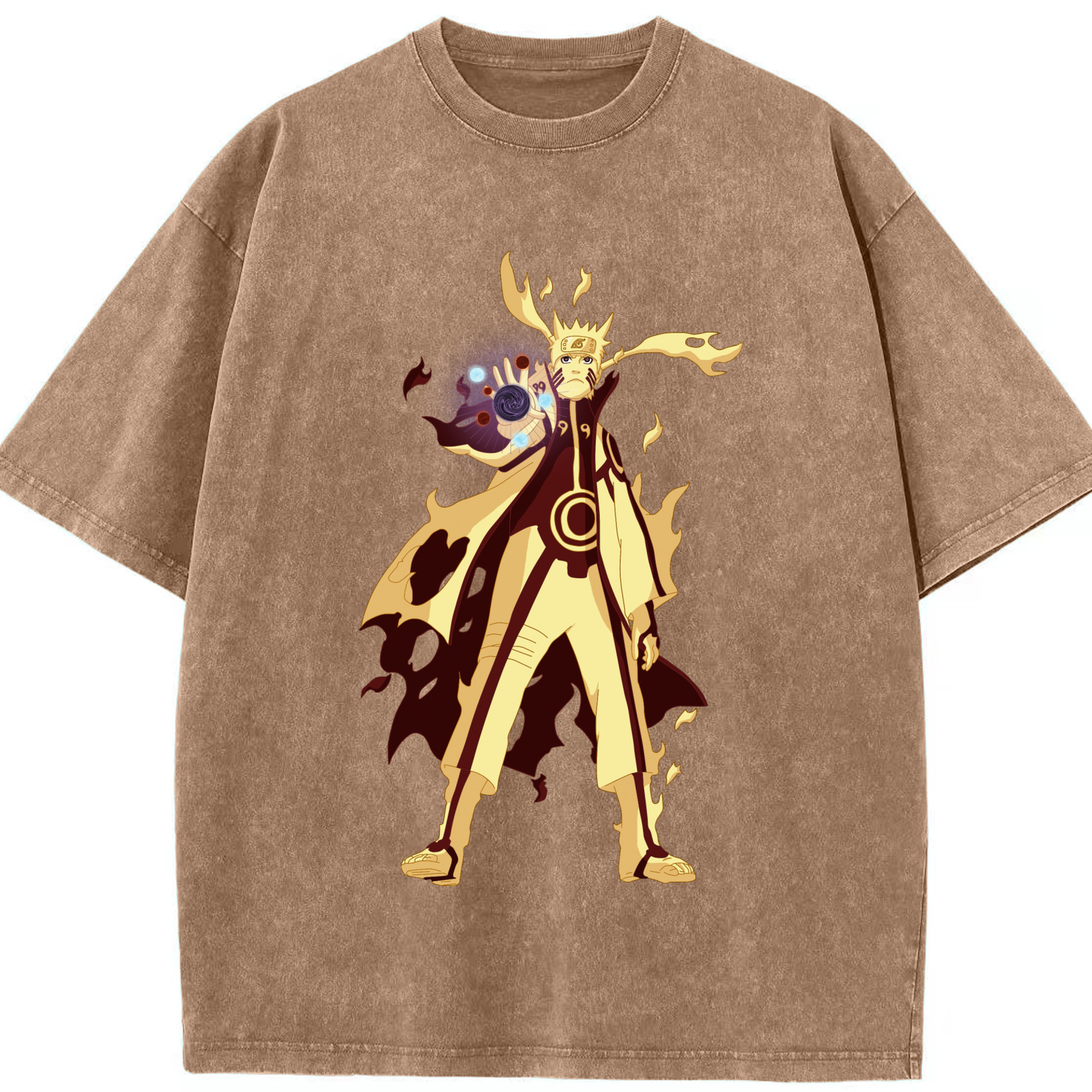（画像用） NARUTO -ナルト- うずまき ナルト Uzumaki Naruto 綿100% ヴィンテージ風 半袖Tシャツ（フロントプリント）