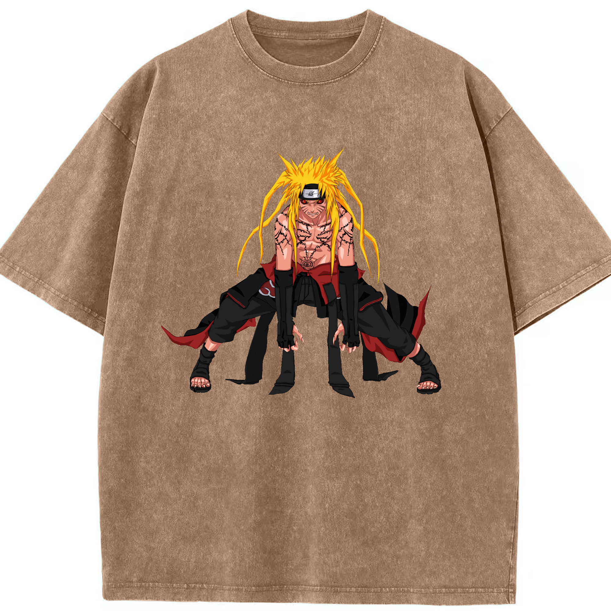 （画像用） NARUTO -ナルト- うずまき ナルト Uzumaki Naruto 綿100% ヴィンテージ風 半袖Tシャツ（フロントプリント）