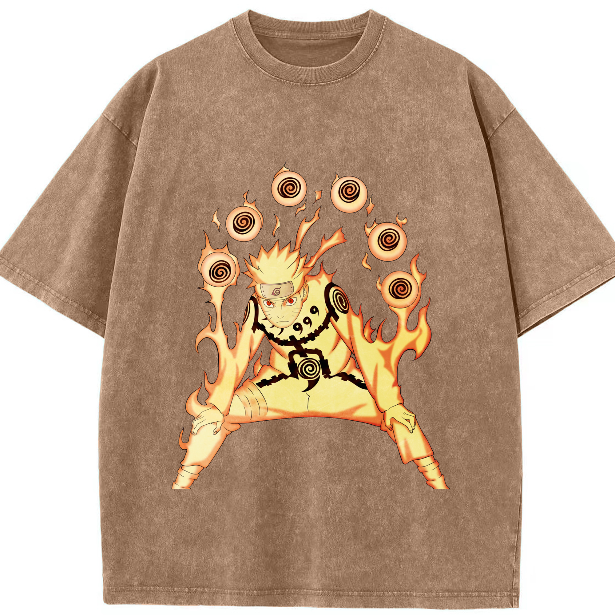 （画像用） NARUTO -ナルト- うずまき ナルト Uzumaki Naruto 綿100% ヴィンテージ風 半袖Tシャツ（フロントプリント）