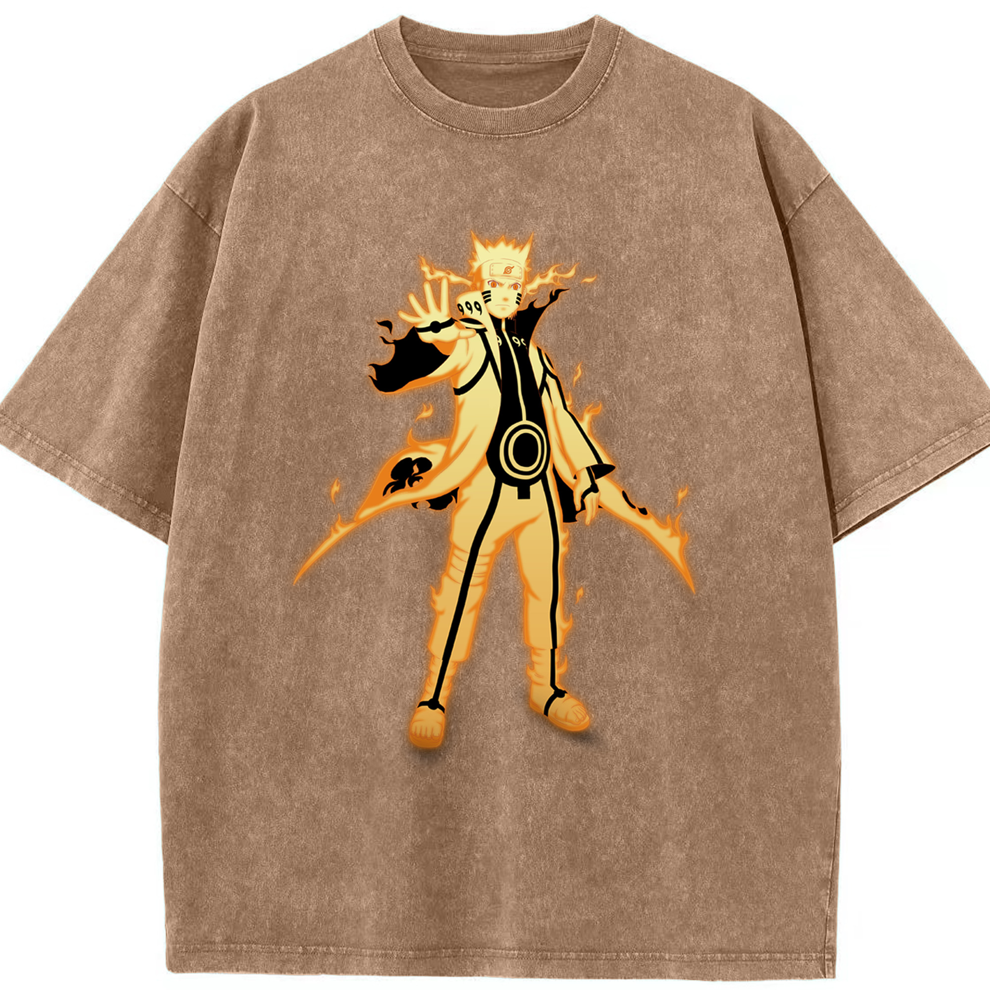 （画像用） NARUTO -ナルト- うずまき ナルト Uzumaki Naruto 綿100% ヴィンテージ風 半袖Tシャツ（フロントプリント）