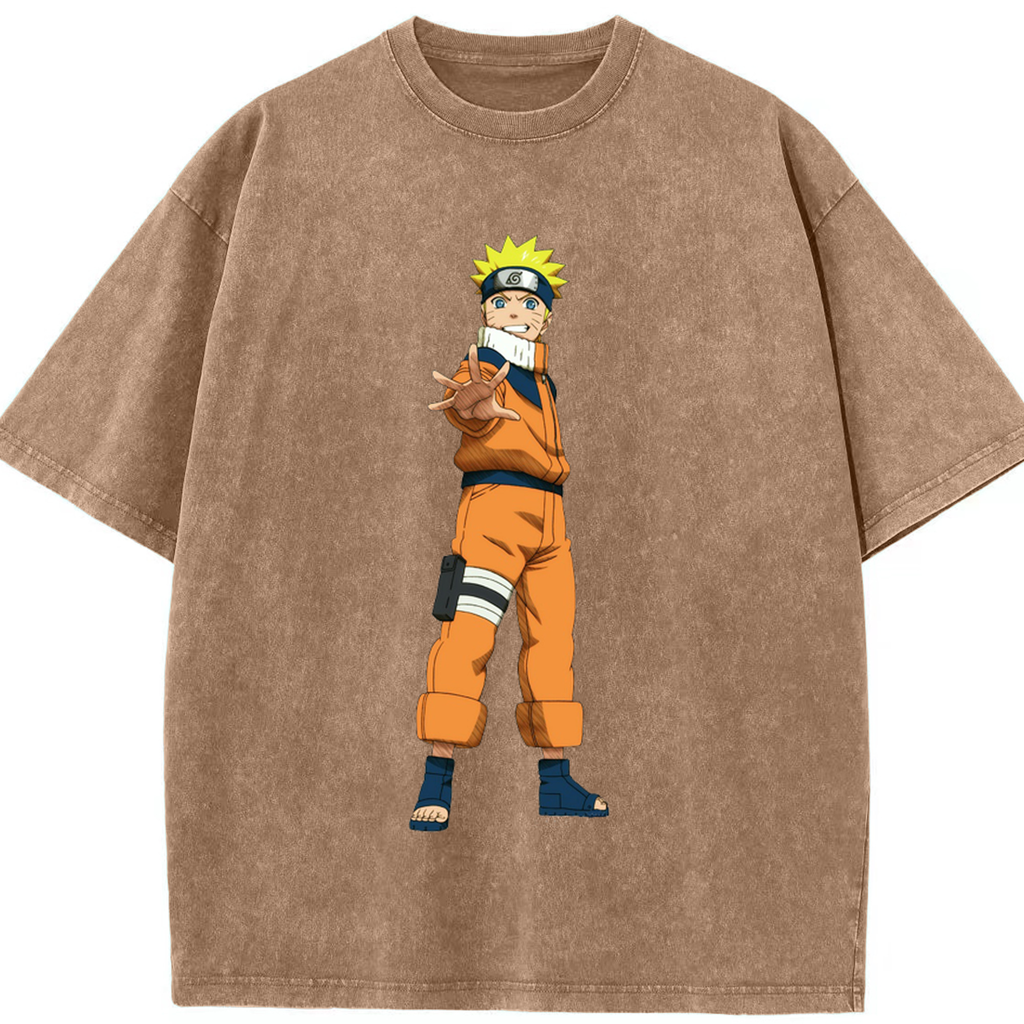 （画像用） NARUTO -ナルト- うずまき ナルト Uzumaki Naruto 綿100% ヴィンテージ風 半袖Tシャツ（フロントプリント）