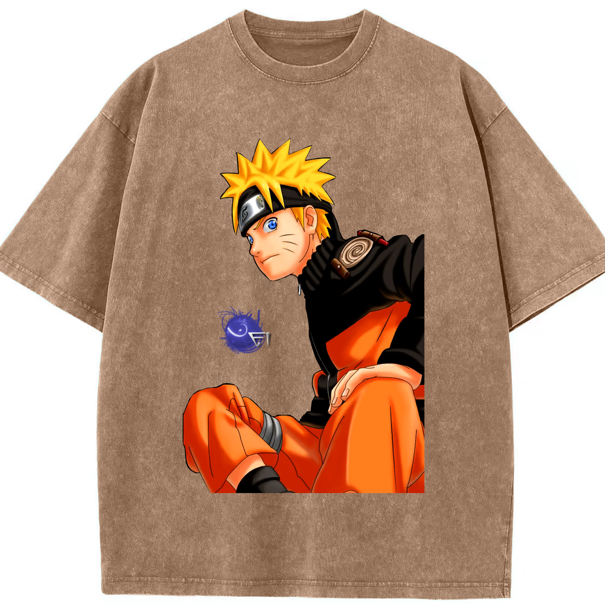 （画像用） NARUTO -ナルト- うずまき ナルト Uzumaki Naruto 綿100% ヴィンテージ風 半袖Tシャツ（フロントプリント）