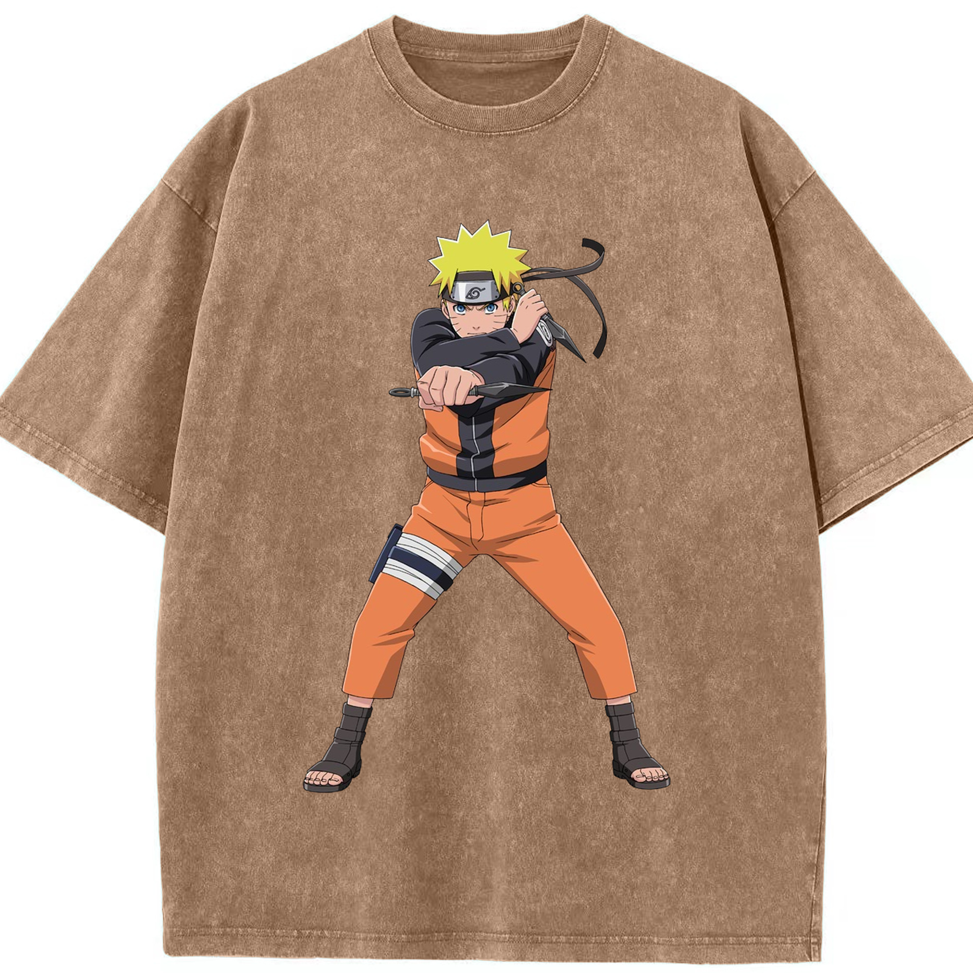 （画像用） NARUTO -ナルト- うずまき ナルト Uzumaki Naruto 綿100% ヴィンテージ風 半袖Tシャツ（フロントプリント）