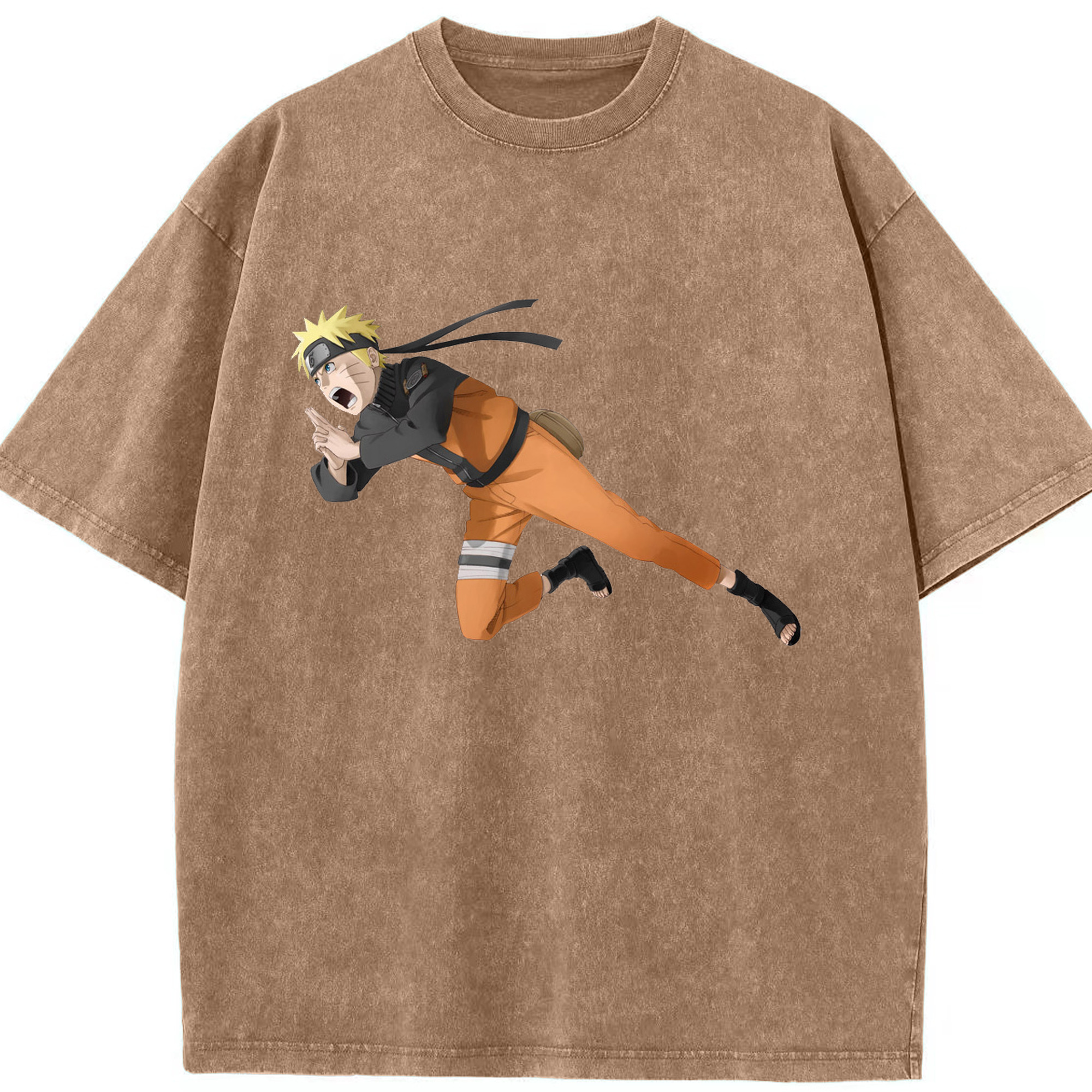 （画像用） NARUTO -ナルト- うずまき ナルト Uzumaki Naruto 綿100% ヴィンテージ風 半袖Tシャツ（フロントプリント）