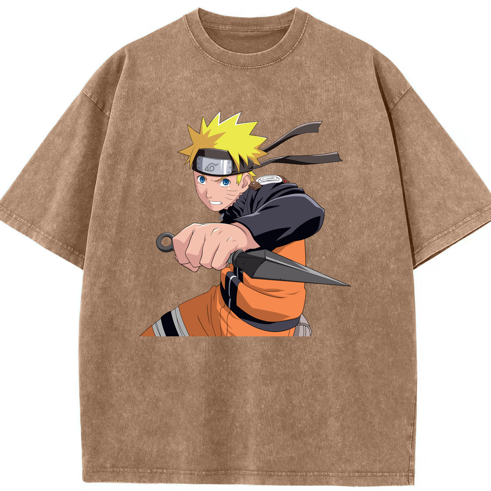 （画像用） NARUTO -ナルト- うずまき ナルト Uzumaki Naruto 綿100% ヴィンテージ風 半袖Tシャツ（フロントプリント）