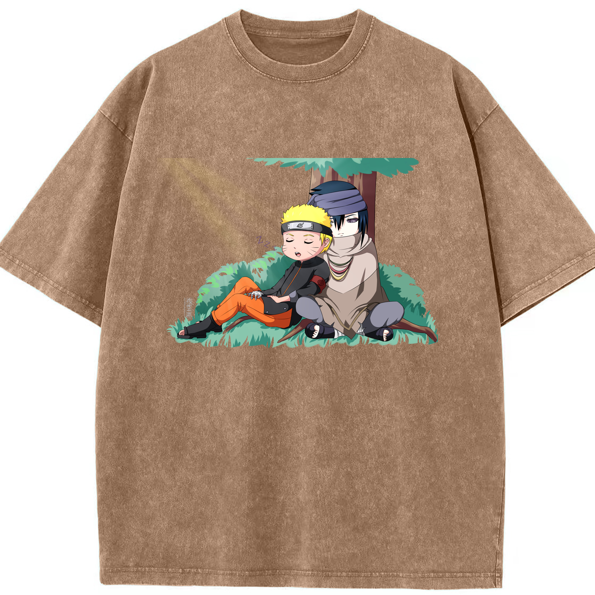 （画像用） NARUTO -ナルト- うずまき ナルト Uzumaki Naruto 綿100% ヴィンテージ風 半袖Tシャツ（フロントプリント）