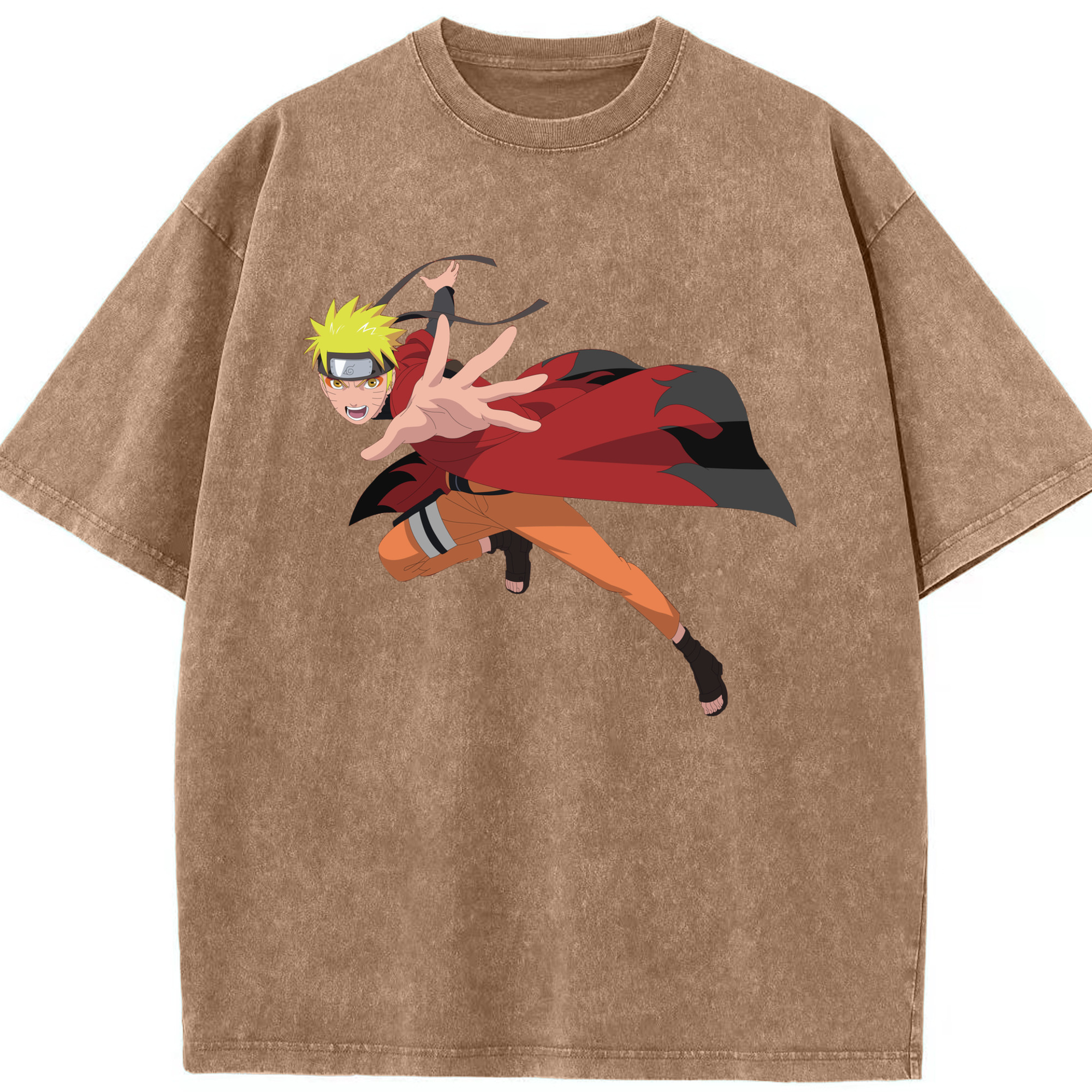 （画像用） NARUTO -ナルト- うずまき ナルト Uzumaki Naruto 綿100% ヴィンテージ風 半袖Tシャツ（フロントプリント）