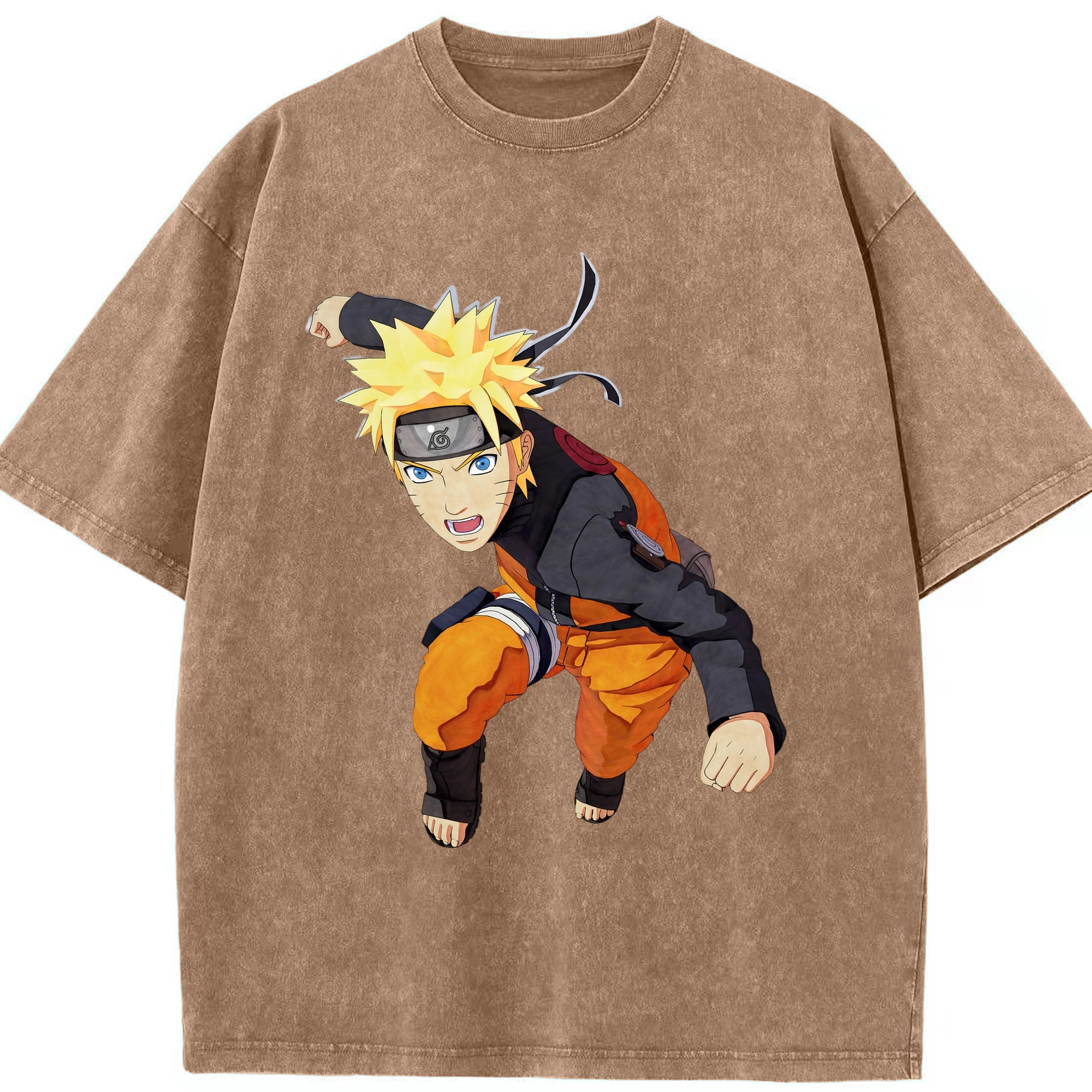 （画像用） NARUTO -ナルト- うずまき ナルト Uzumaki Naruto 綿100% ヴィンテージ風 半袖Tシャツ（フロントプリント）