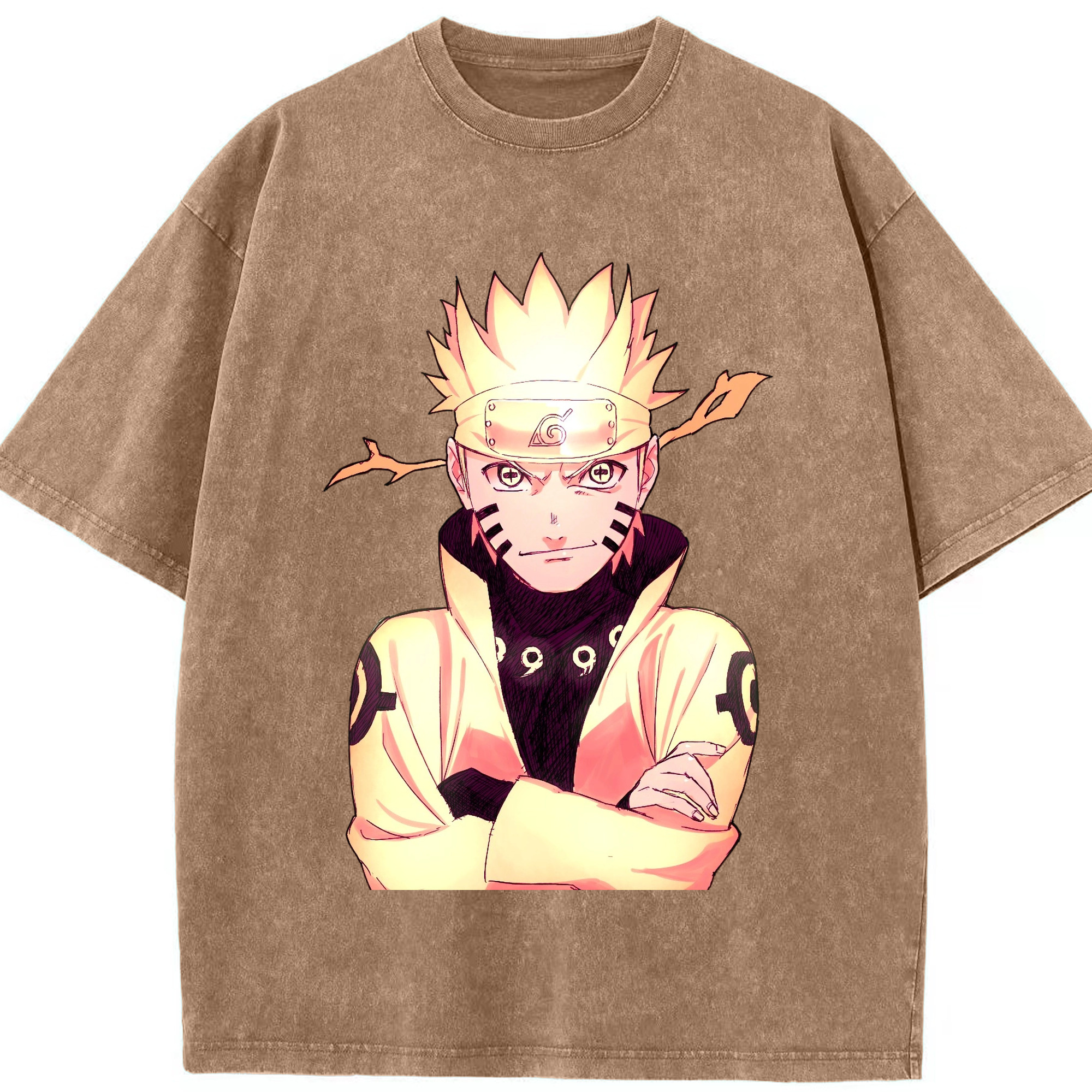 （画像用） NARUTO -ナルト- うずまき ナルト Uzumaki Naruto 綿100% ヴィンテージ風 半袖Tシャツ（フロントプリント）