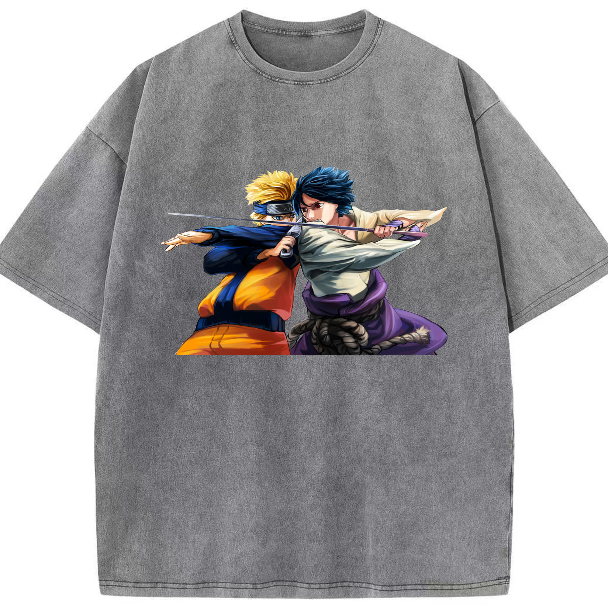 （画像用） NARUTO -ナルト- うずまき ナルト Uzumaki Naruto 綿100% ヴィンテージ風 半袖Tシャツ（フロントプリント）