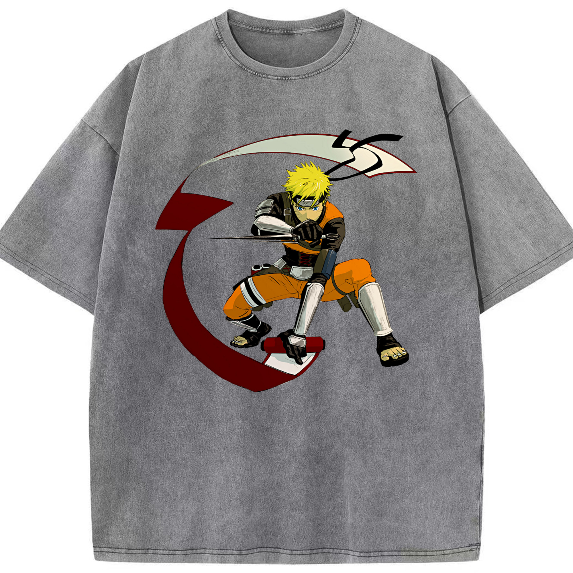 （画像用） NARUTO -ナルト- うずまき ナルト Uzumaki Naruto 綿100% ヴィンテージ風 半袖Tシャツ（フロントプリント）