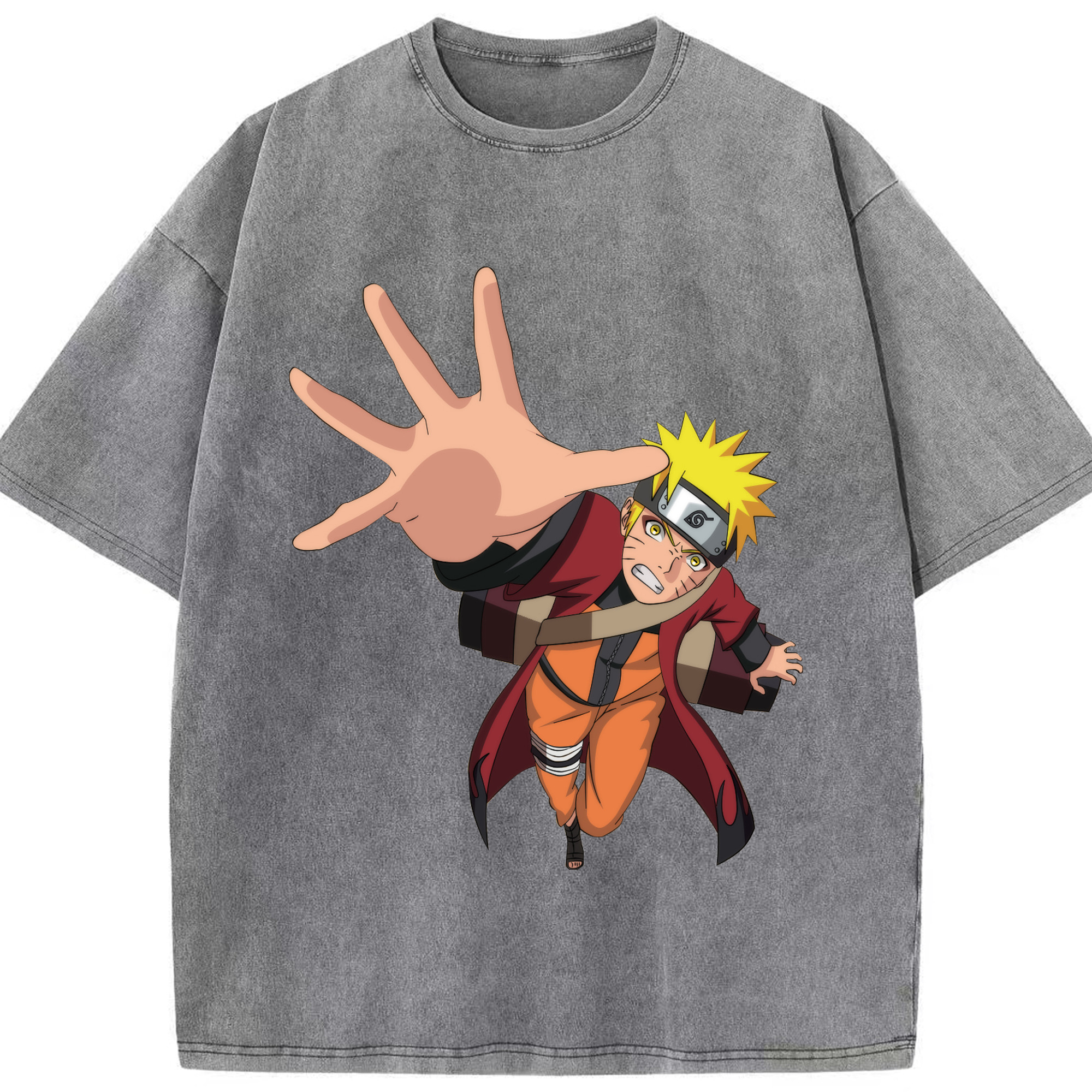 （画像用） NARUTO -ナルト- うずまき ナルト Uzumaki Naruto 綿100% ヴィンテージ風 半袖Tシャツ（フロントプリント）
