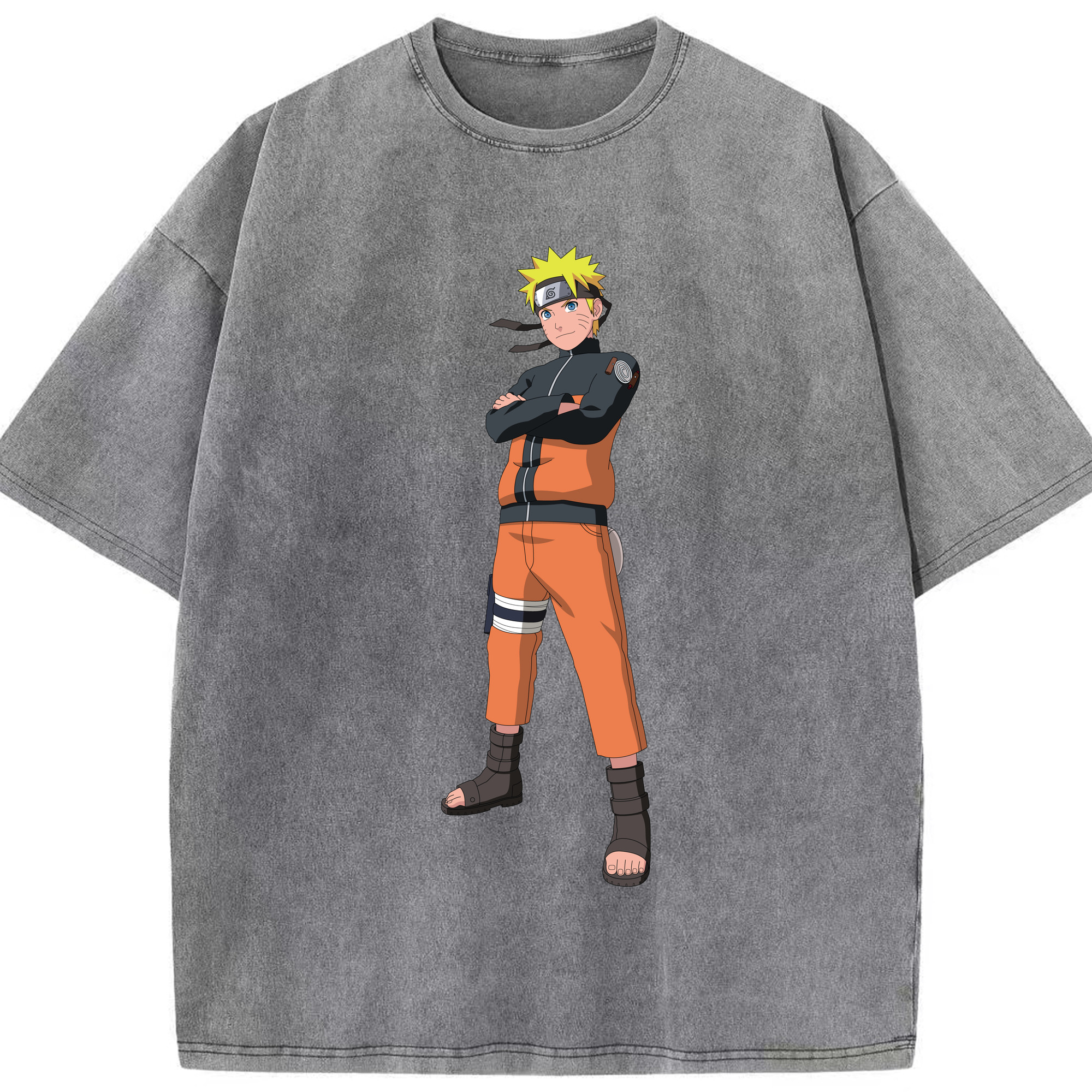 （画像用） NARUTO -ナルト- うずまき ナルト Uzumaki Naruto 綿100% ヴィンテージ風 半袖Tシャツ（フロントプリント）