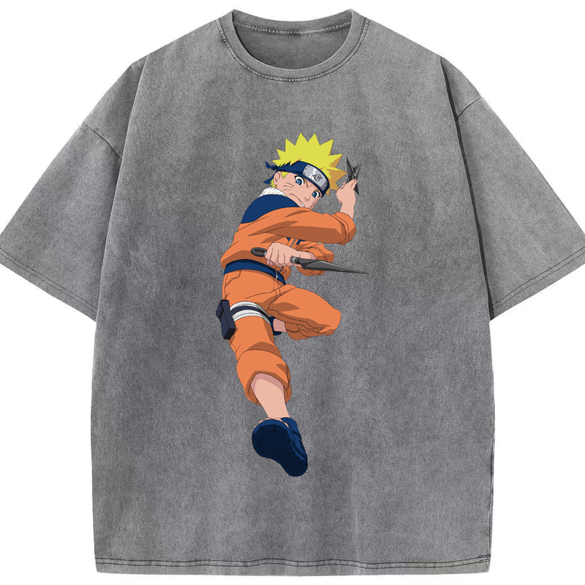 （画像用） NARUTO -ナルト- うずまき ナルト Uzumaki Naruto 綿100% ヴィンテージ風 半袖Tシャツ（フロントプリント）