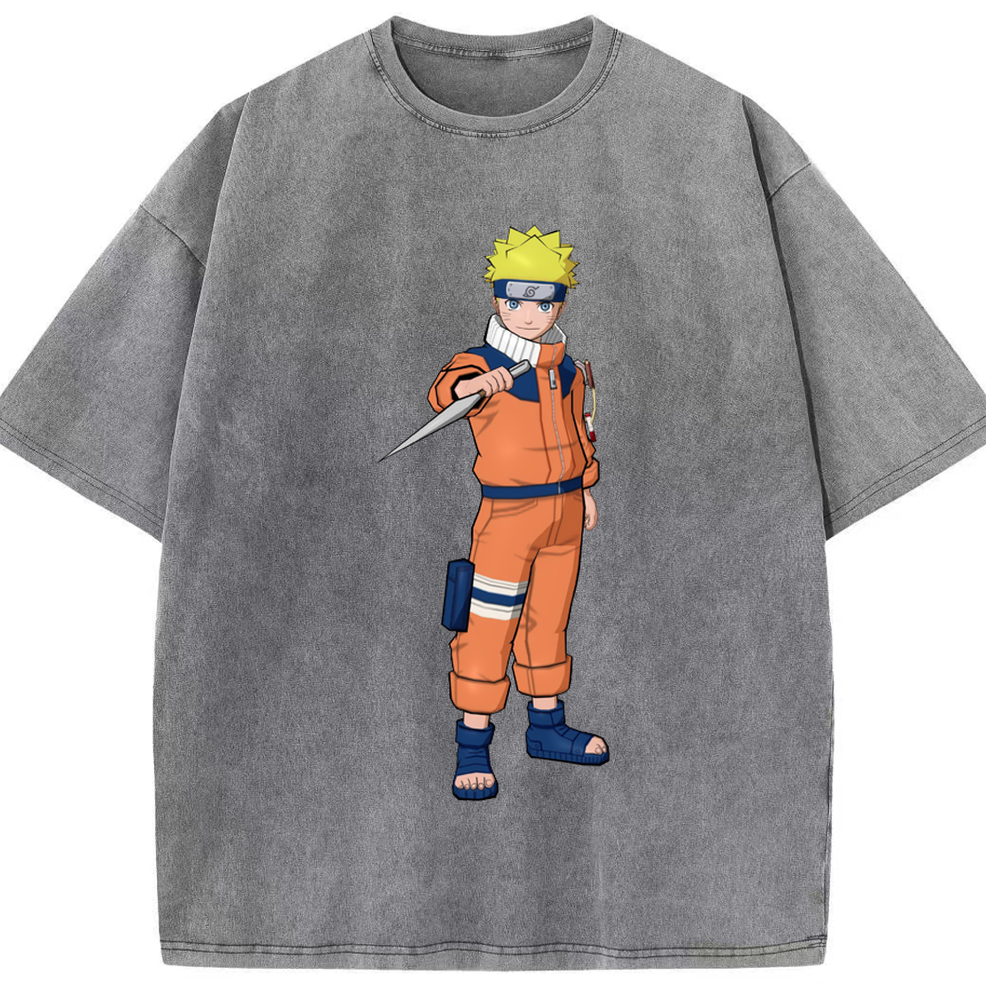 （画像用） NARUTO -ナルト- うずまき ナルト Uzumaki Naruto 綿100% ヴィンテージ風 半袖Tシャツ（フロントプリント）