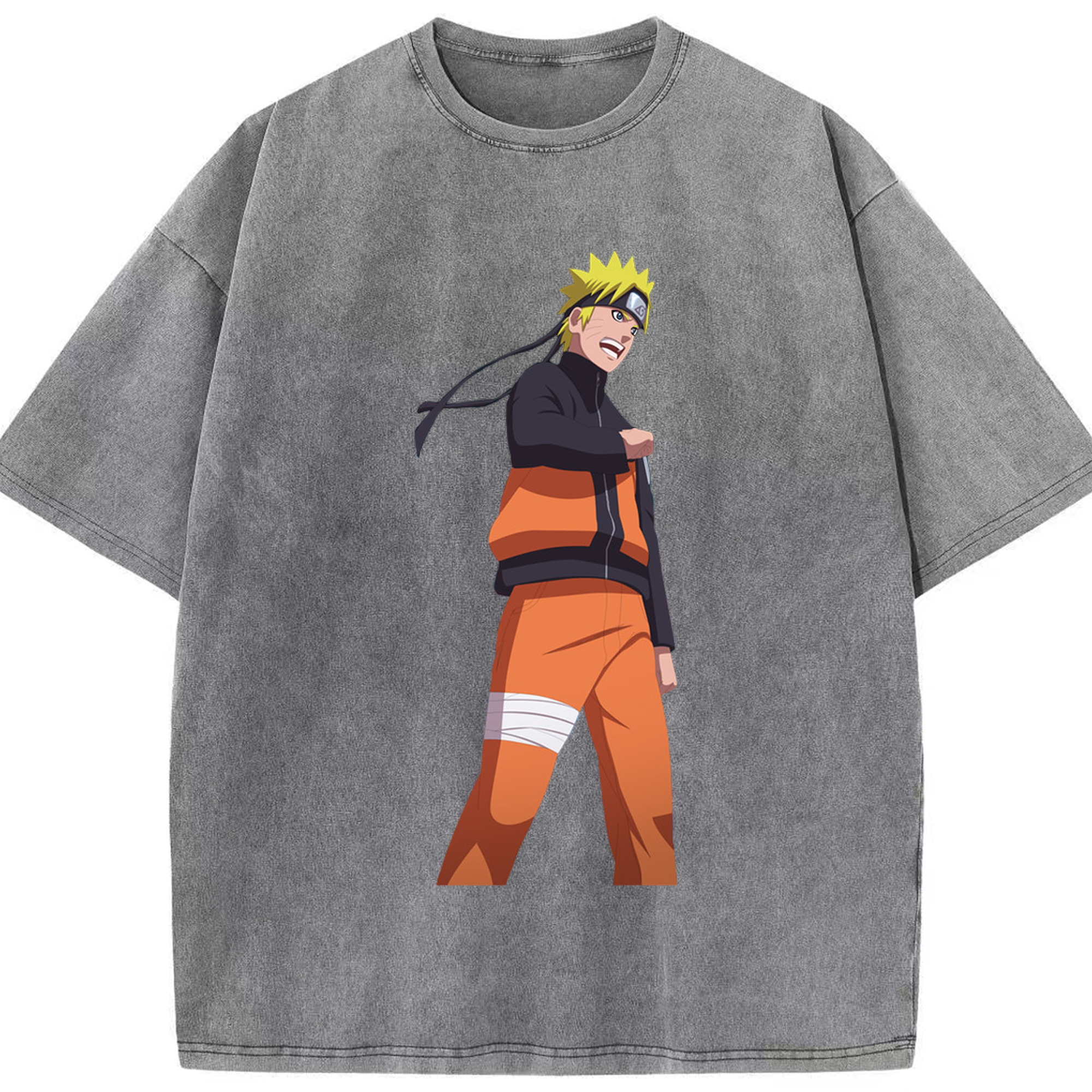 （画像用） NARUTO -ナルト- うずまき ナルト Uzumaki Naruto 綿100% ヴィンテージ風 半袖Tシャツ（フロントプリント）