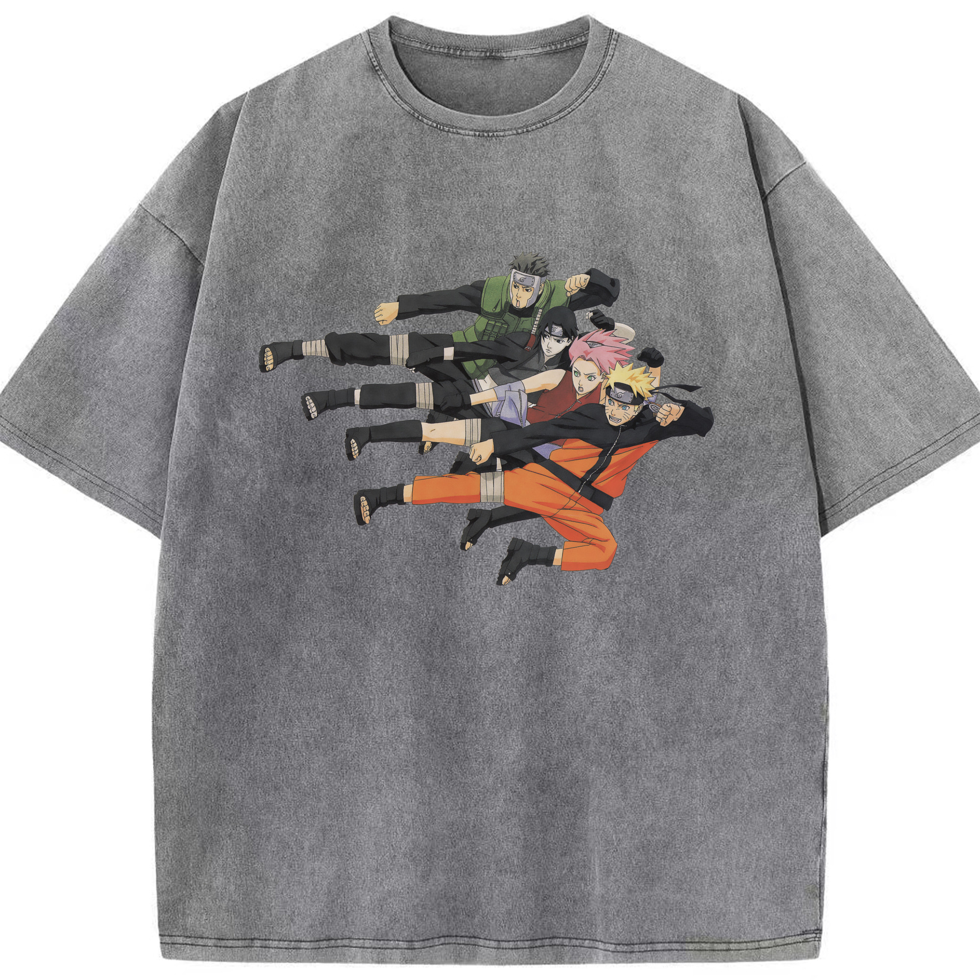（画像用） NARUTO -ナルト- うずまき ナルト Uzumaki Naruto 綿100% ヴィンテージ風 半袖Tシャツ（フロントプリント）