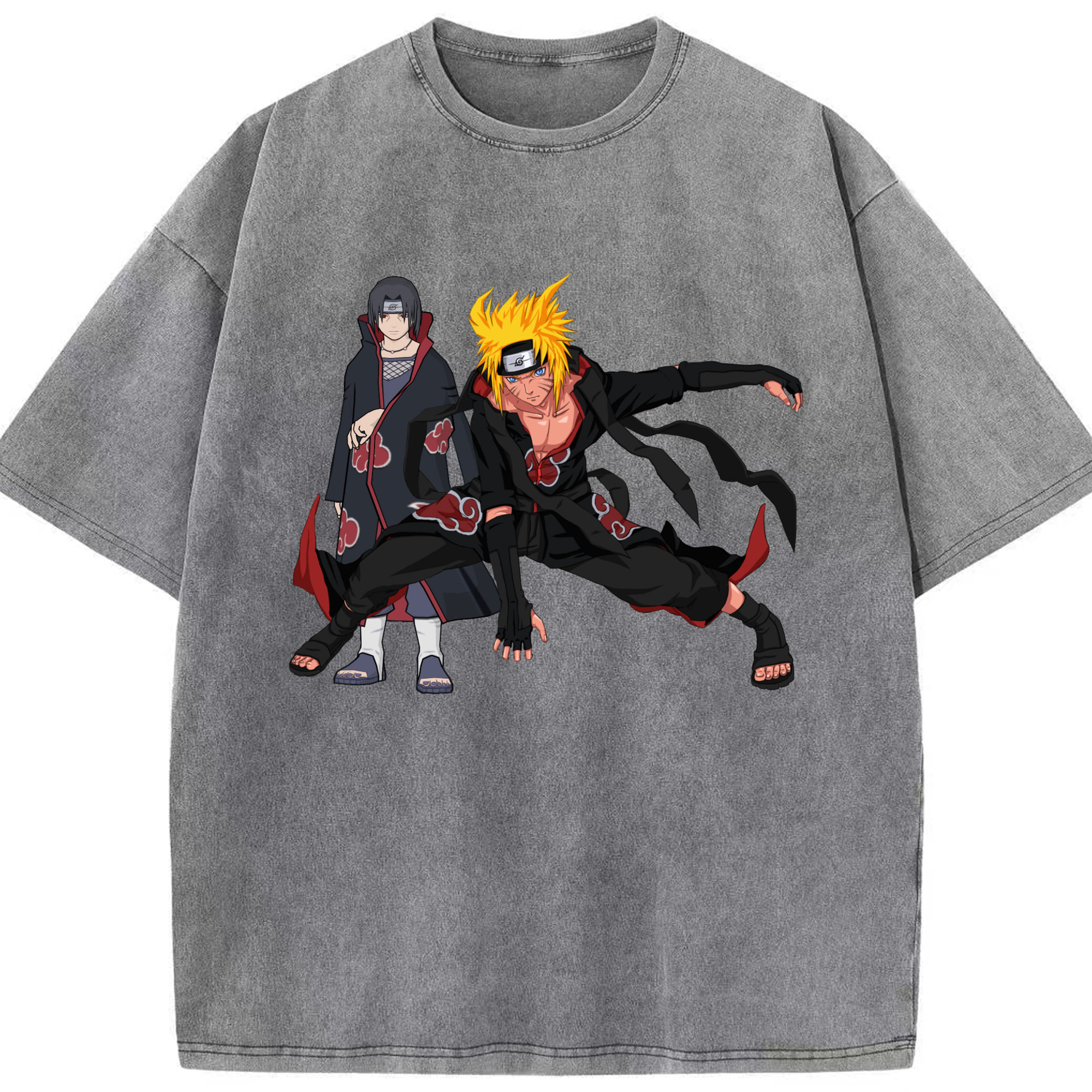 （画像用） NARUTO -ナルト- うずまき ナルト Uzumaki Naruto 綿100% ヴィンテージ風 半袖Tシャツ（フロントプリント）
