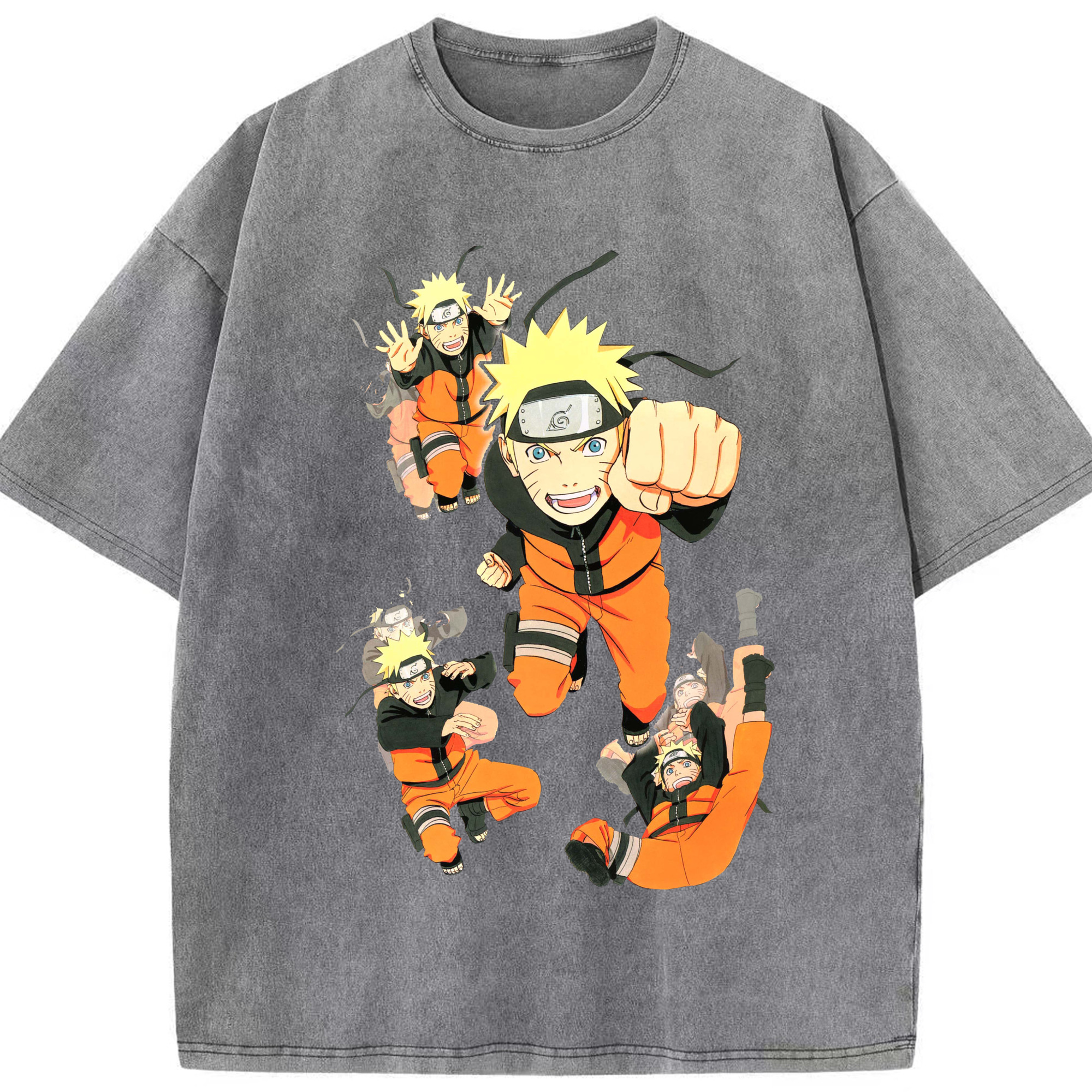 （画像用） NARUTO -ナルト- うずまき ナルト Uzumaki Naruto 綿100% ヴィンテージ風 半袖Tシャツ（フロントプリント）