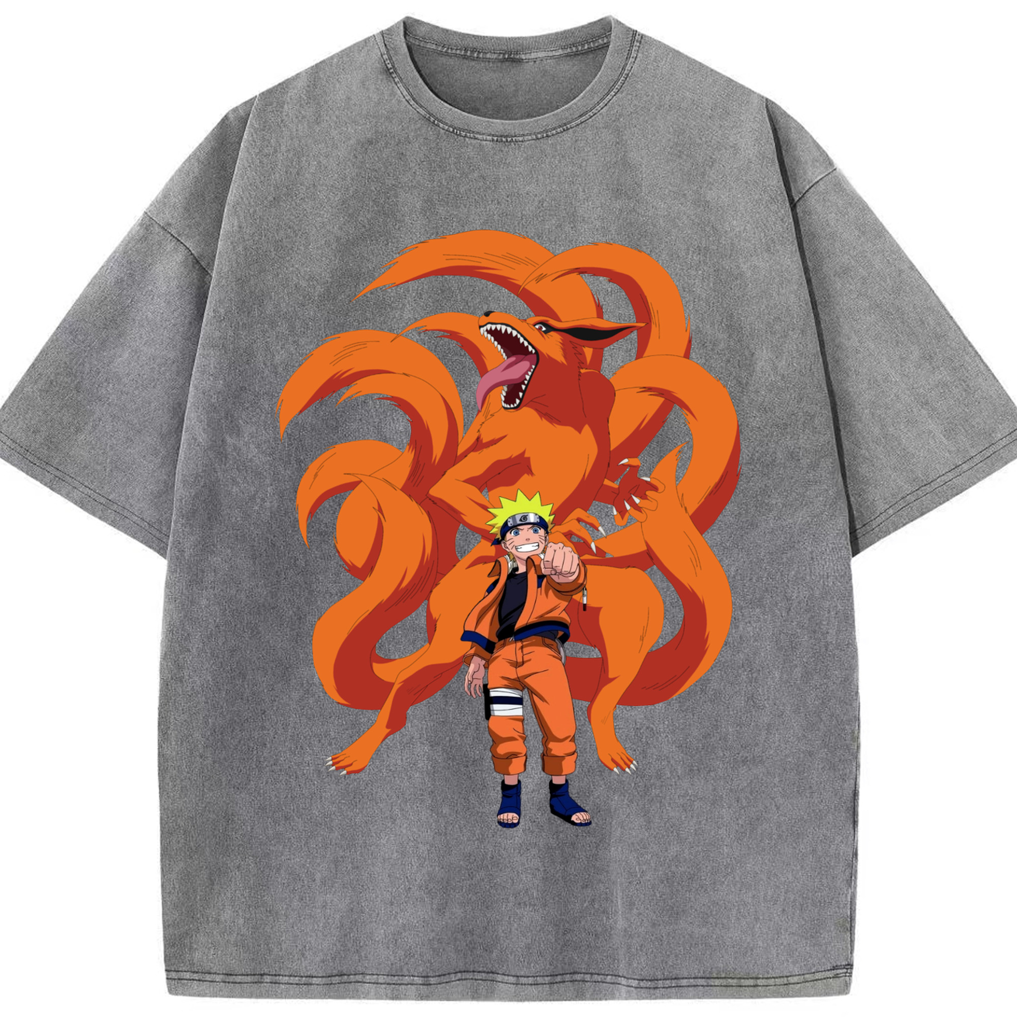 （画像用） NARUTO -ナルト- うずまき ナルト Uzumaki Naruto 綿100% ヴィンテージ風 半袖Tシャツ（フロントプリント）
