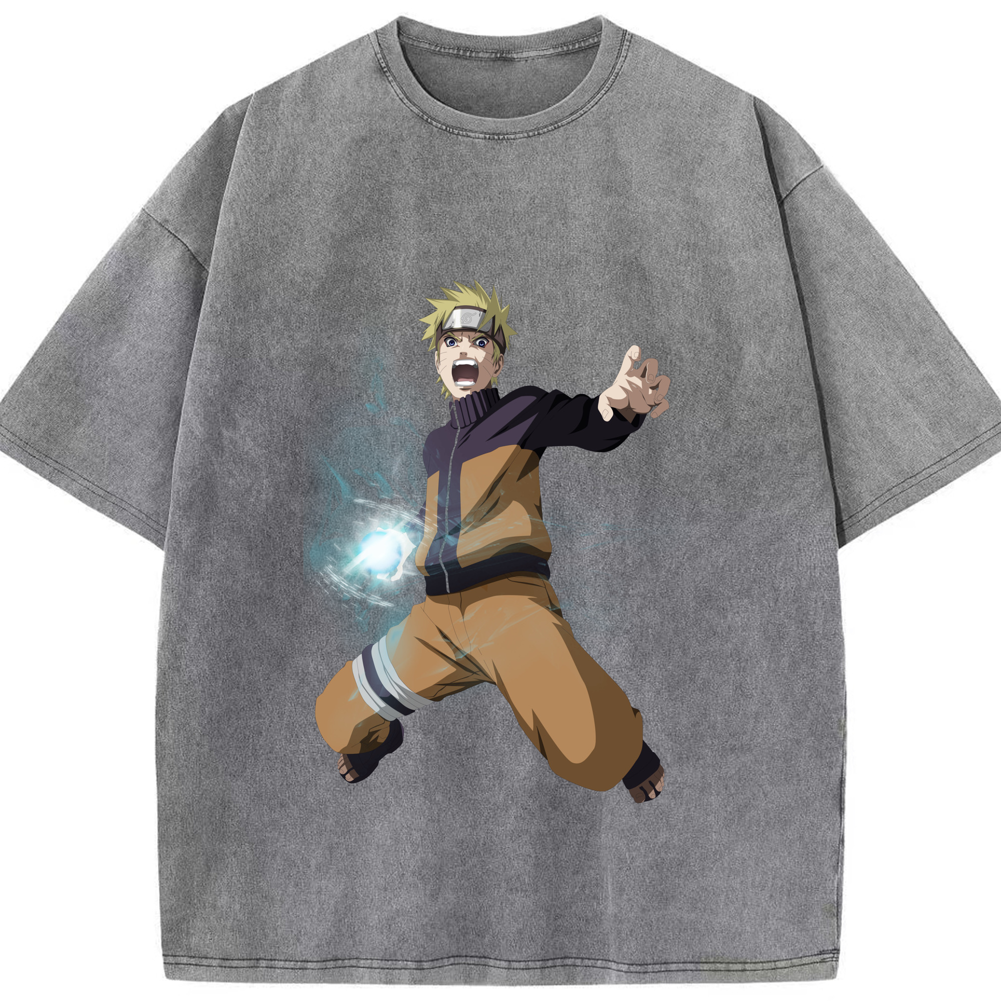 （画像用） NARUTO -ナルト- うずまき ナルト Uzumaki Naruto 綿100% ヴィンテージ風 半袖Tシャツ（フロントプリント）