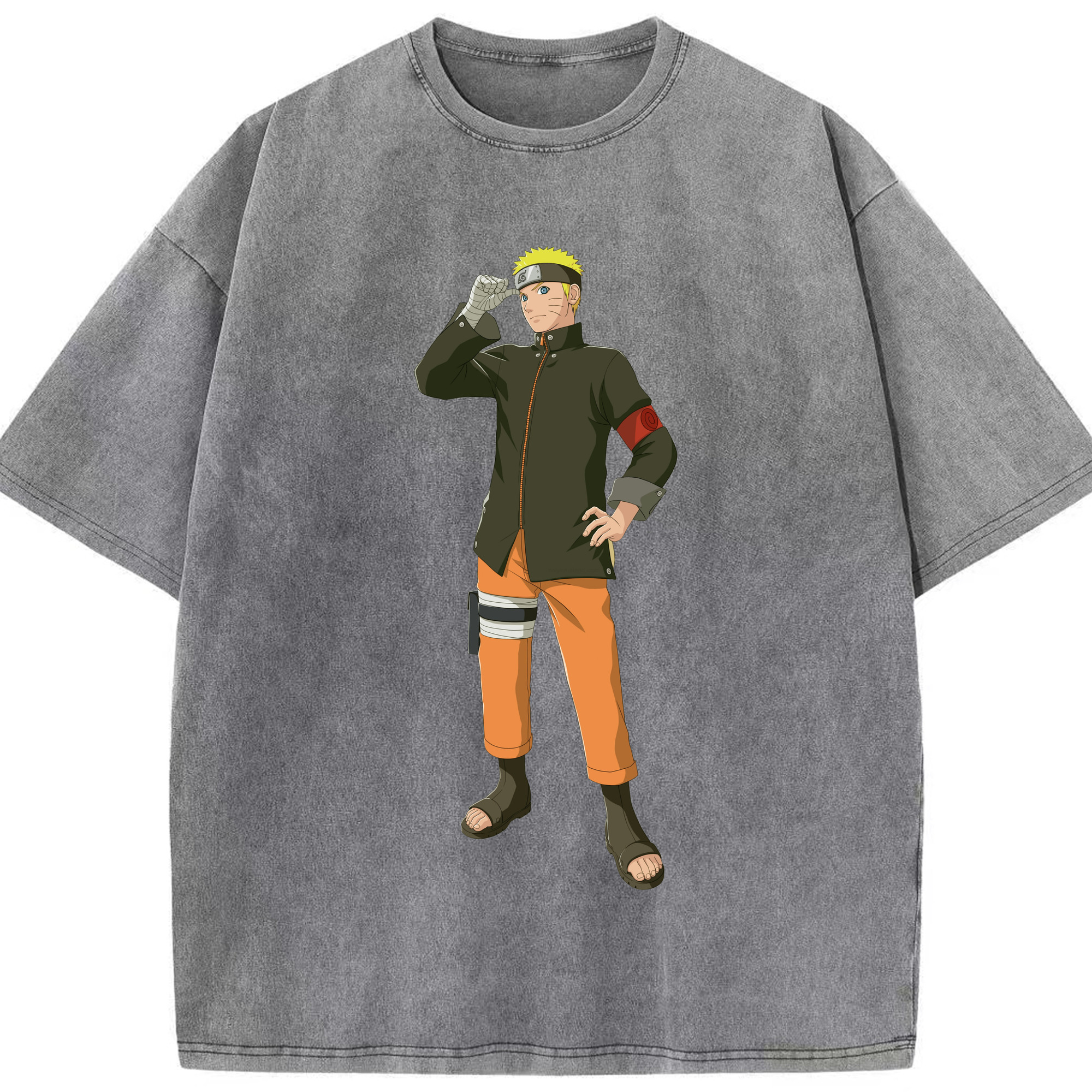 （画像用） NARUTO -ナルト- うずまき ナルト Uzumaki Naruto 綿100% ヴィンテージ風 半袖Tシャツ（フロントプリント）