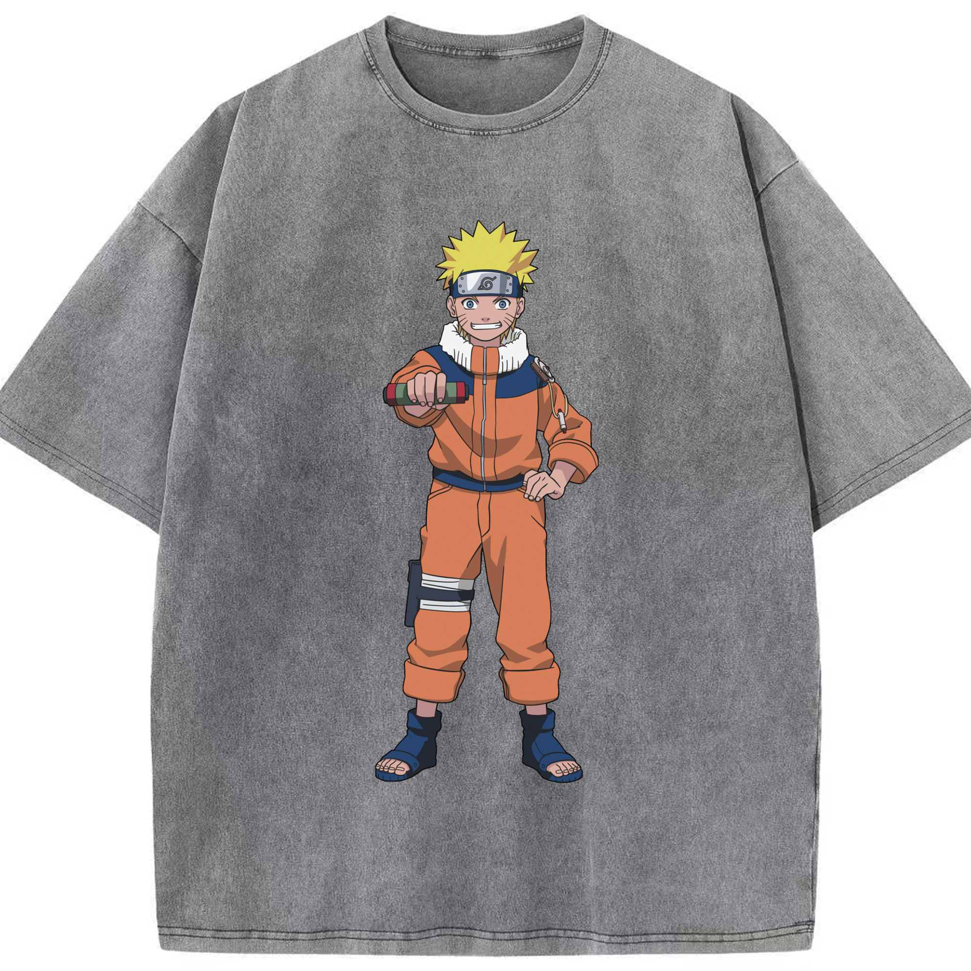 （画像用） NARUTO -ナルト- うずまき ナルト Uzumaki Naruto 綿100% ヴィンテージ風 半袖Tシャツ（フロントプリント）