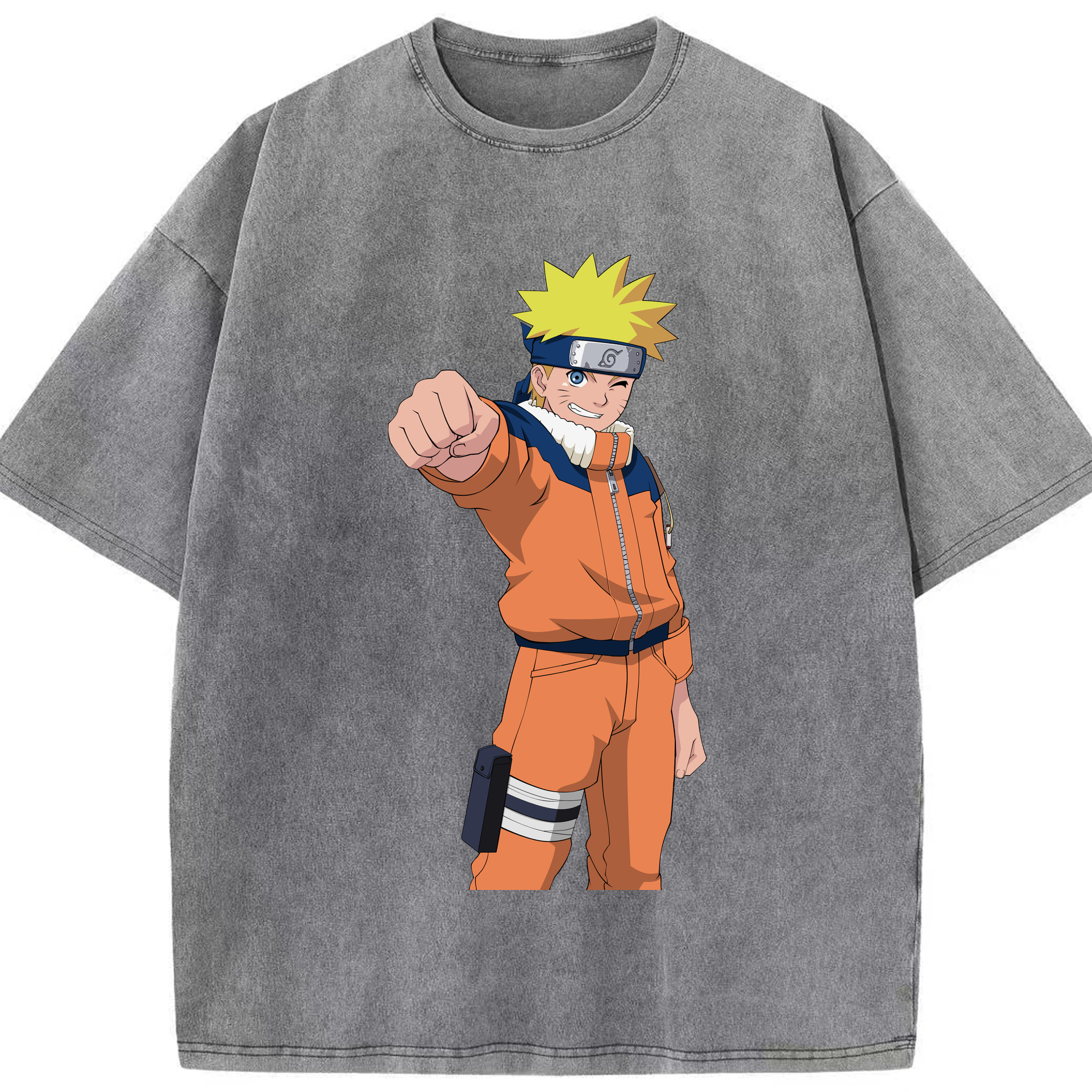 （画像用） NARUTO -ナルト- うずまき ナルト Uzumaki Naruto 綿100% ヴィンテージ風 半袖Tシャツ（フロントプリント）