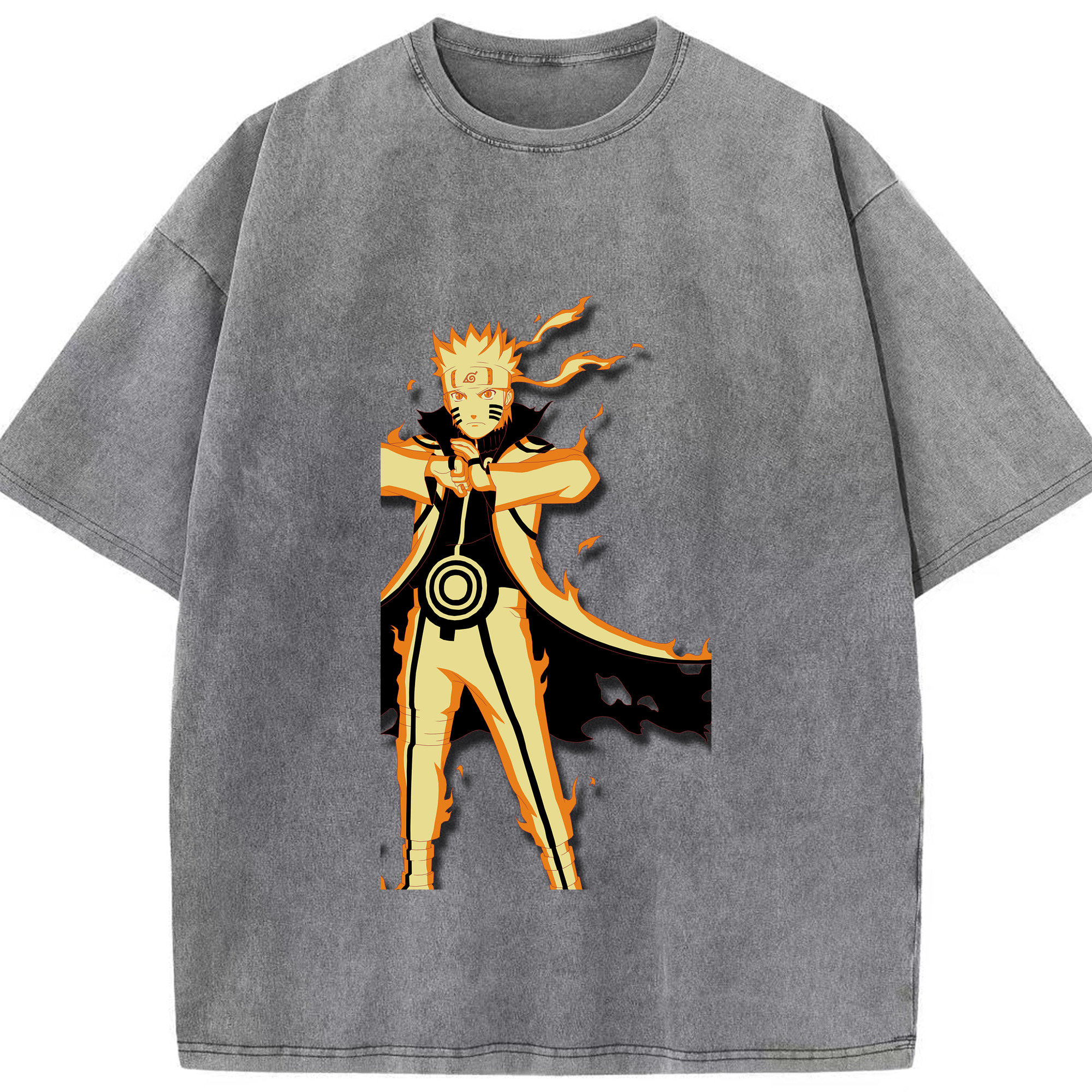 （画像用） NARUTO -ナルト- うずまき ナルト Uzumaki Naruto 綿100% ヴィンテージ風 半袖Tシャツ（フロントプリント）