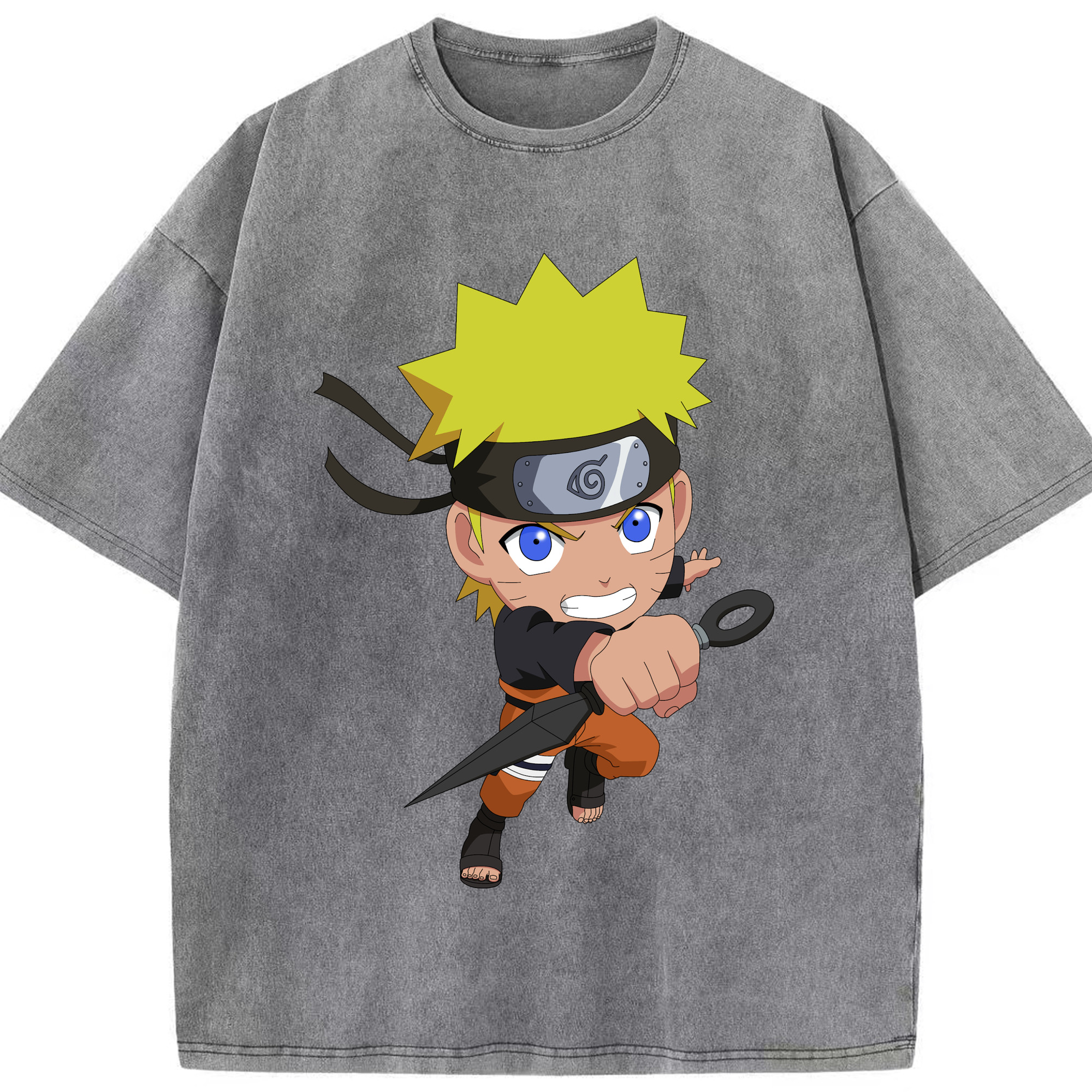 （画像用） NARUTO -ナルト- うずまき ナルト Uzumaki Naruto 綿100% ヴィンテージ風 半袖Tシャツ（フロントプリント）