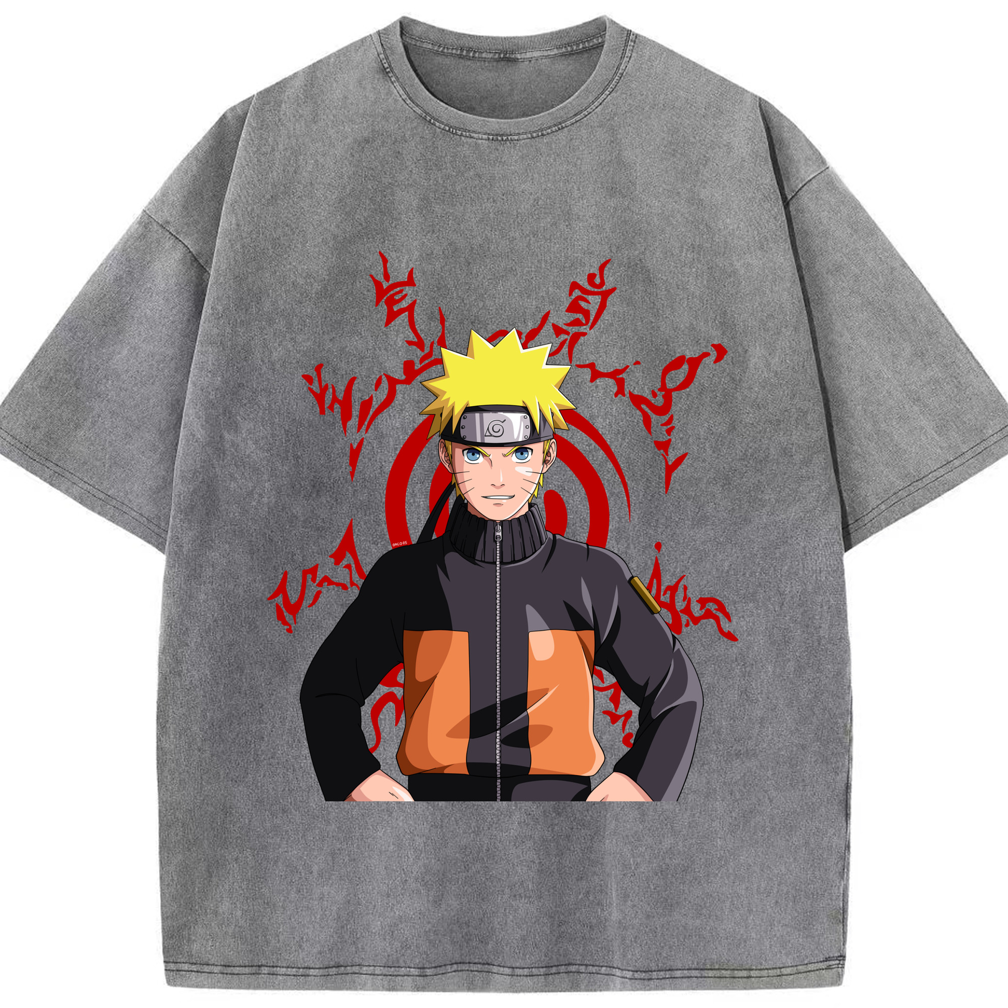 （画像用） NARUTO -ナルト- うずまき ナルト Uzumaki Naruto 綿100% ヴィンテージ風 半袖Tシャツ（フロントプリント）