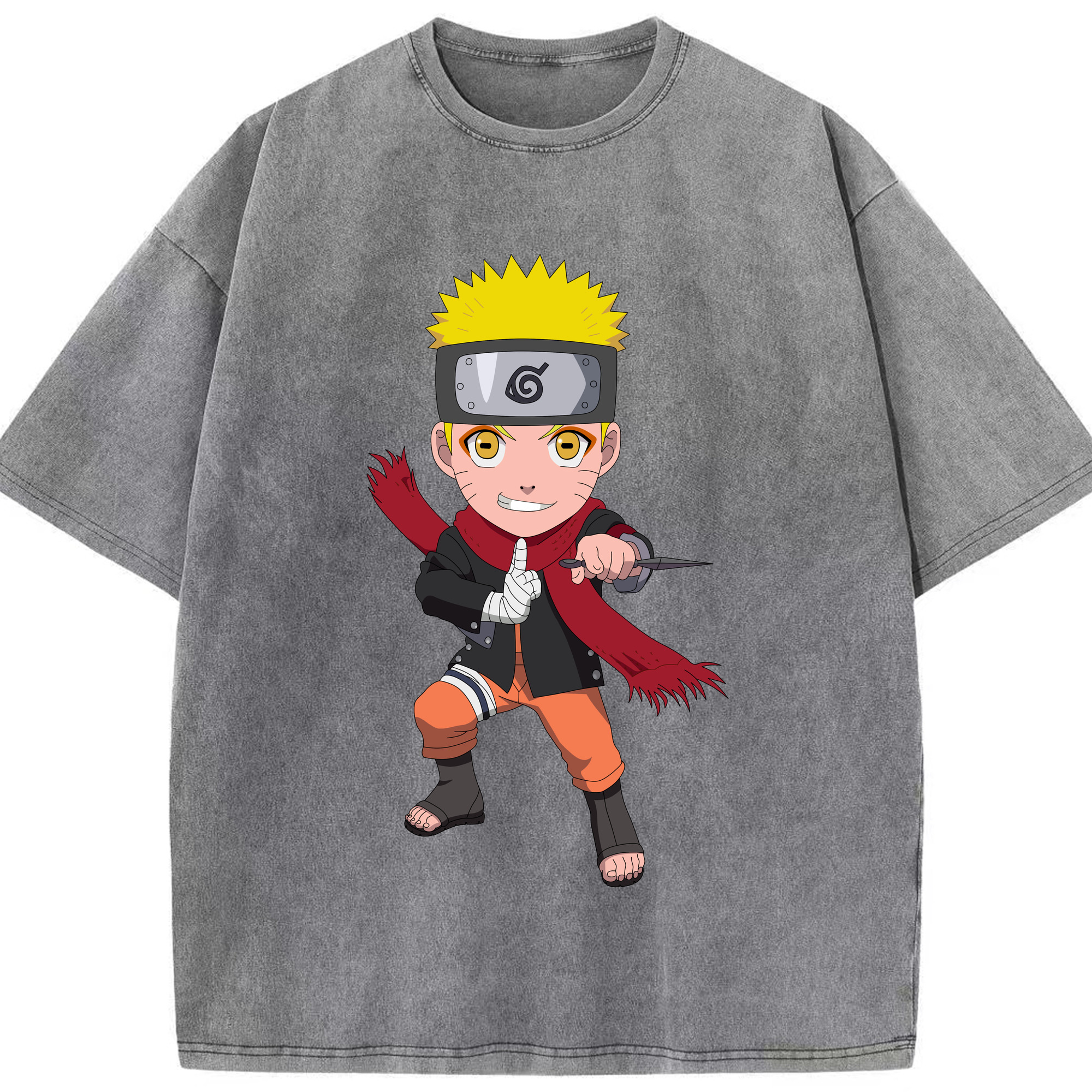 （画像用） NARUTO -ナルト- うずまき ナルト Uzumaki Naruto 綿100% ヴィンテージ風 半袖Tシャツ（フロントプリント）