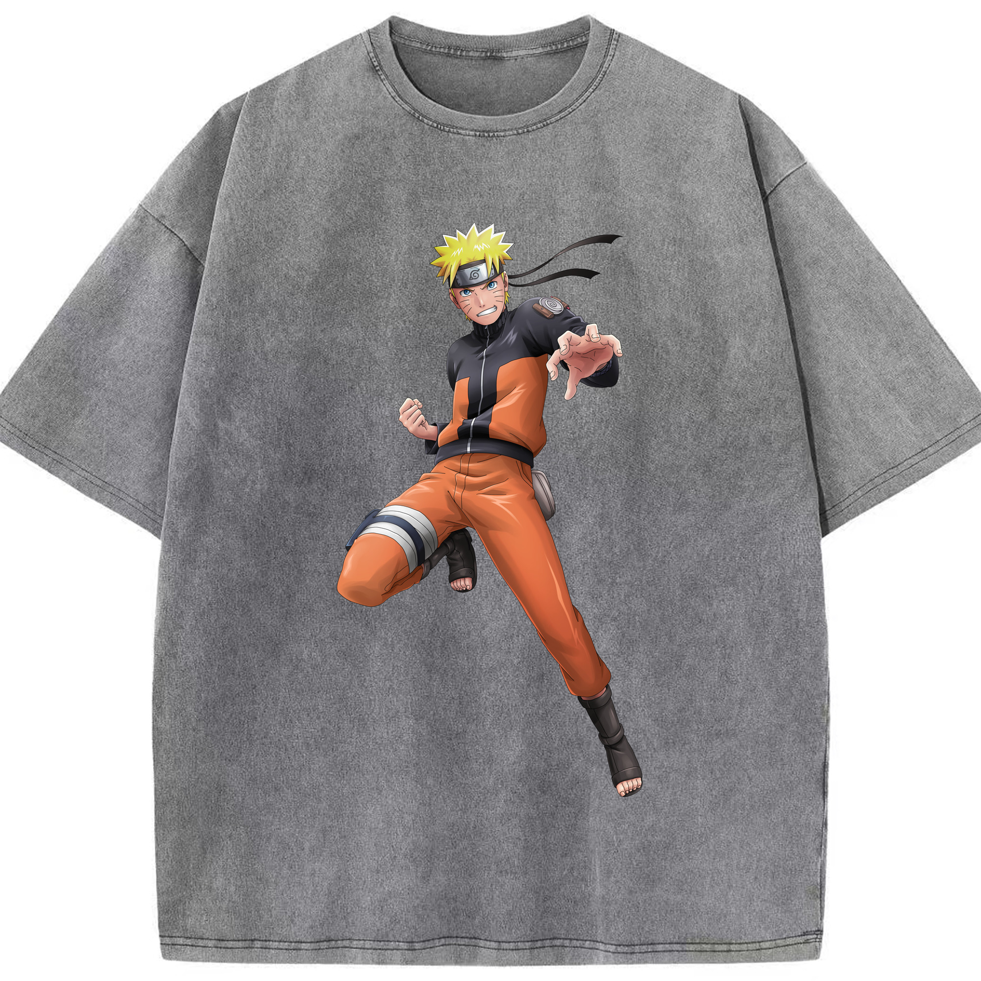 （画像用） NARUTO -ナルト- うずまき ナルト Uzumaki Naruto 綿100% ヴィンテージ風 半袖Tシャツ（フロントプリント）