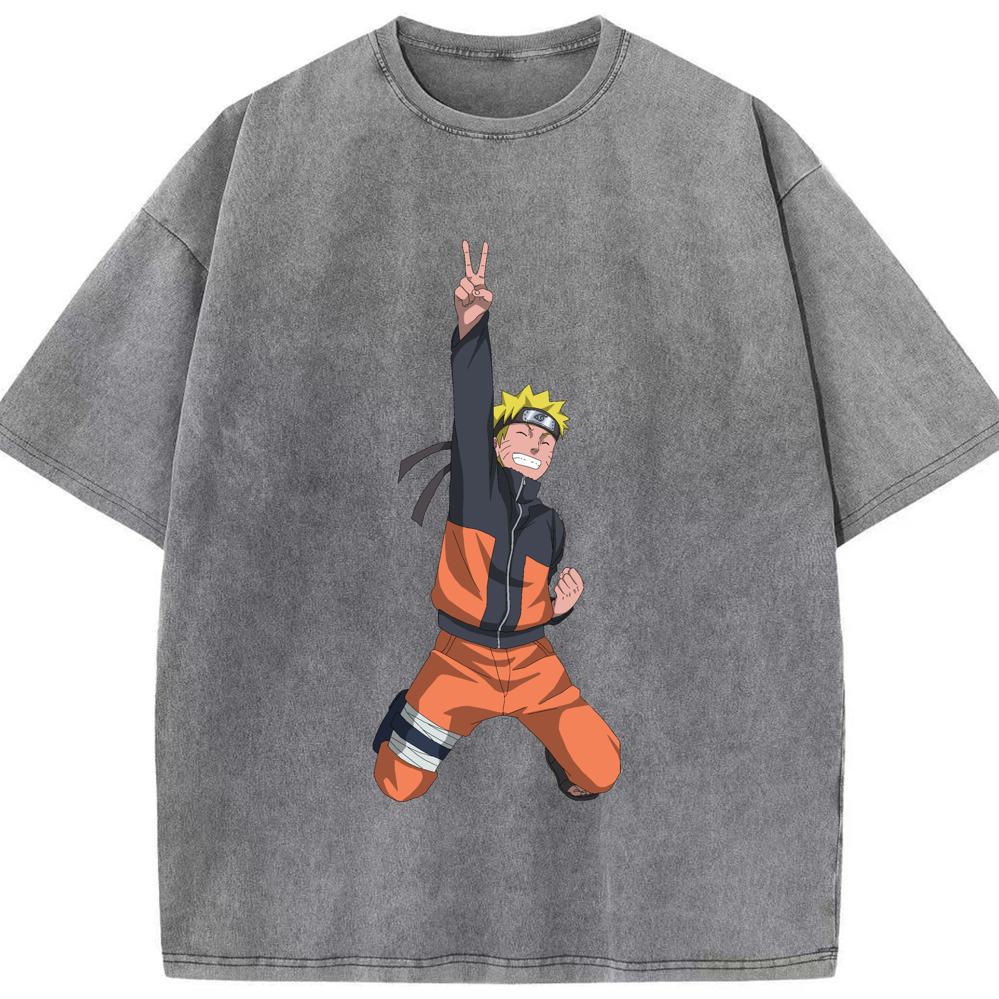 （画像用） NARUTO -ナルト- うずまき ナルト Uzumaki Naruto 綿100% ヴィンテージ風 半袖Tシャツ（フロントプリント）